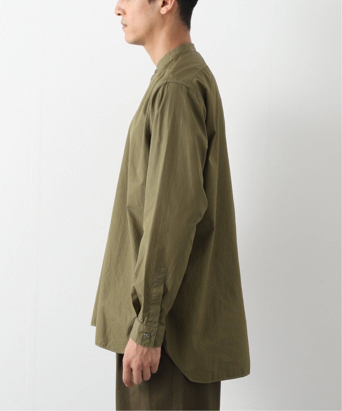 A.PRESSE/アプレッセ】Pullover Collarless Shirt（シャツ／ブラウス 