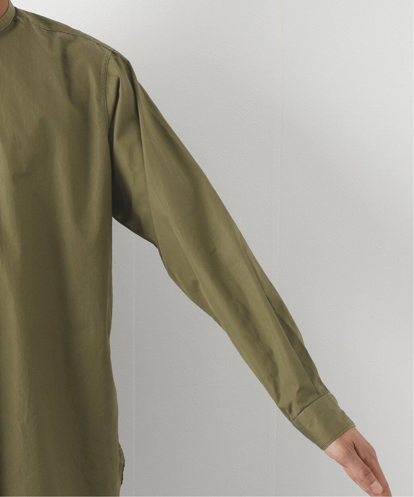 A.PRESSE/アプレッセ】Pullover Collarless Shirt（シャツ／ブラウス 