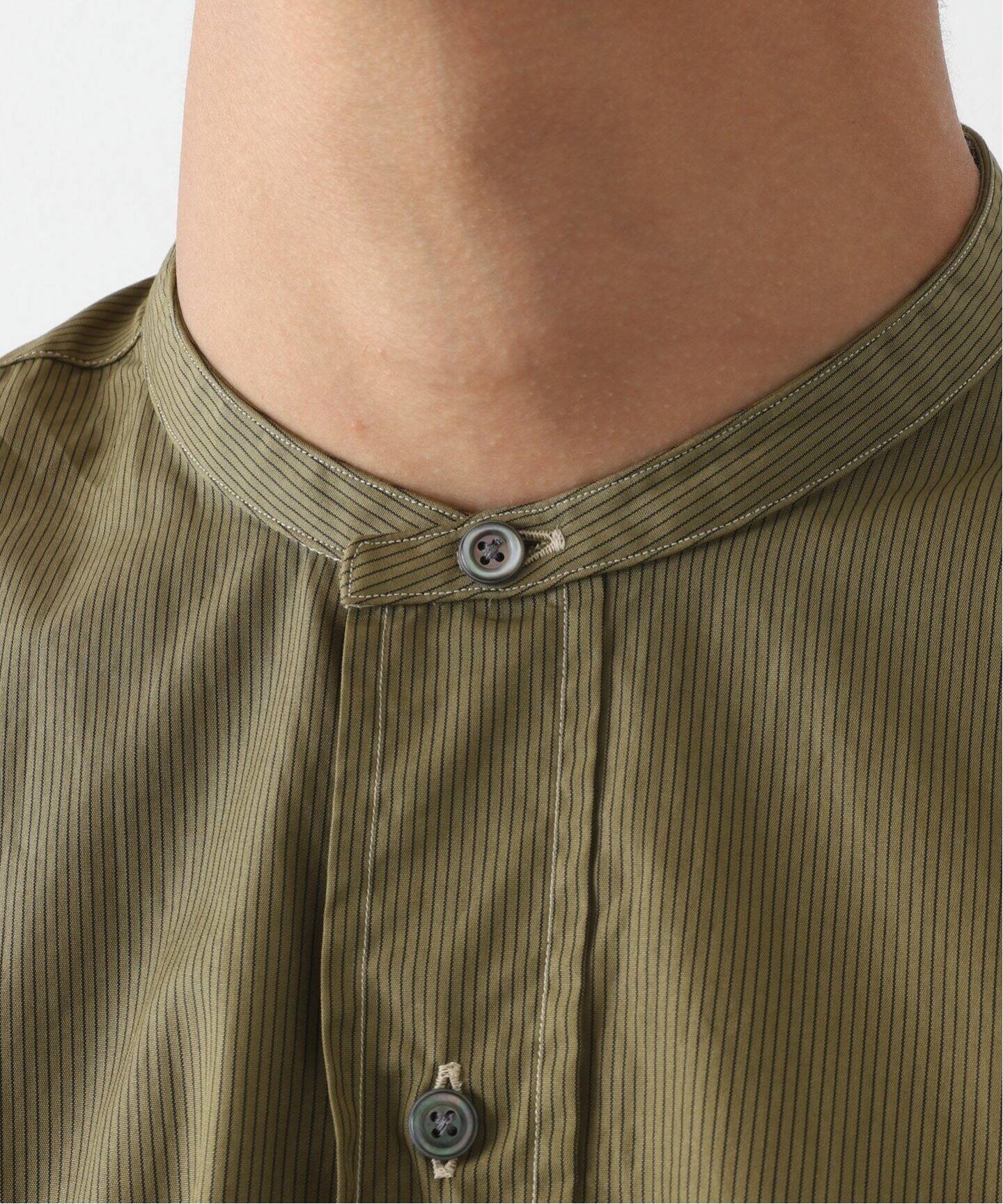 A.PRESSE/アプレッセ】Pullover Collarless Shirt（シャツ／ブラウス 