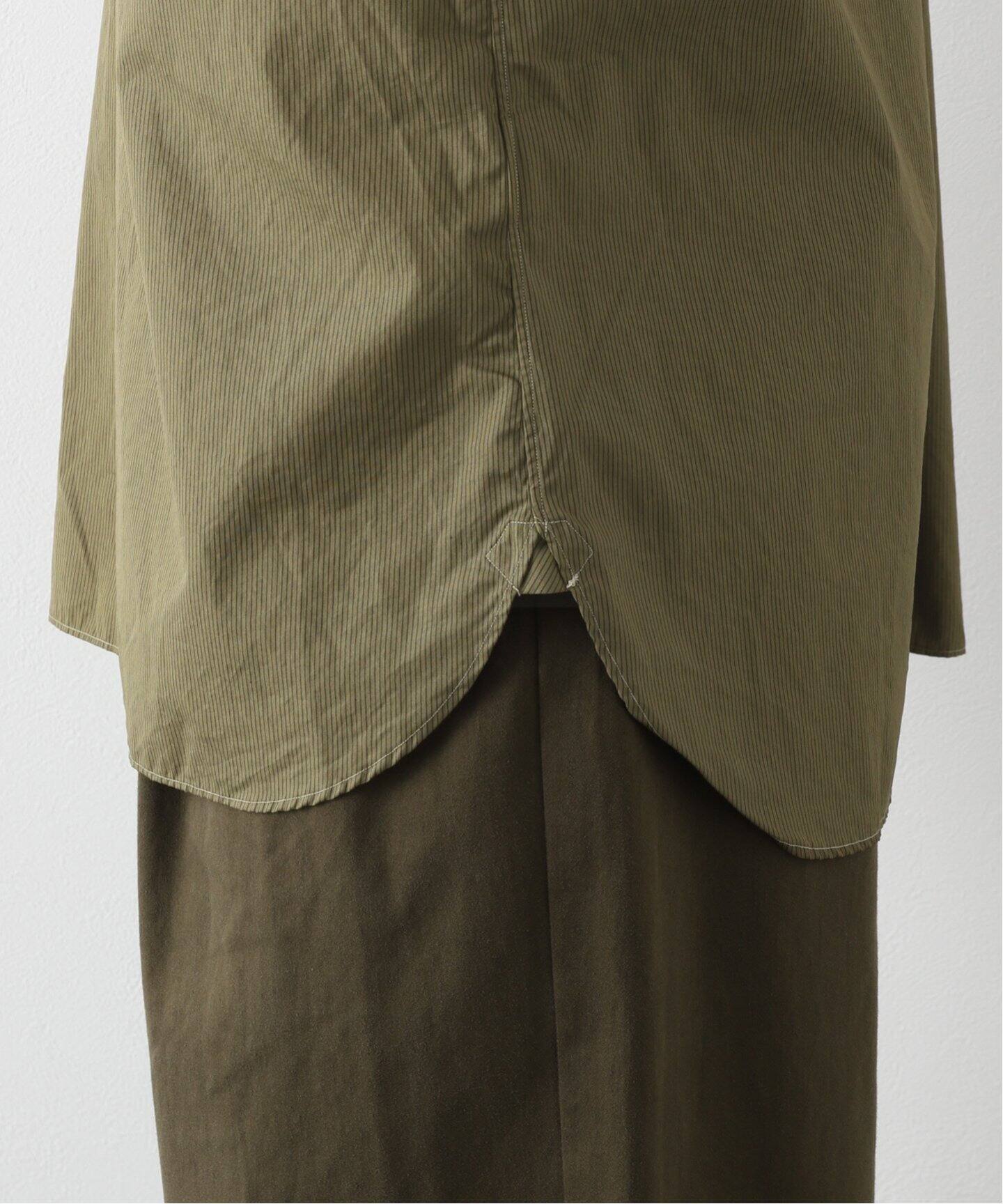 A.PRESSE/アプレッセ】Pullover Collarless Shirt（シャツ／ブラウス 