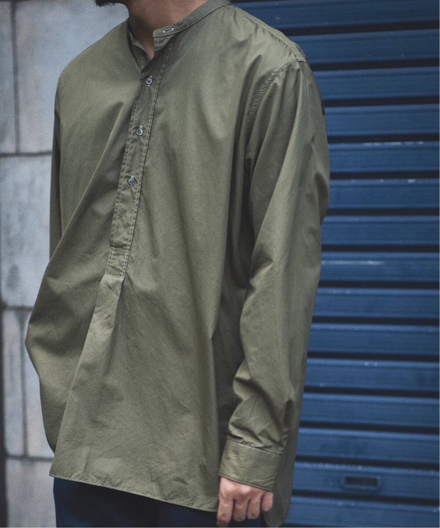 A.PRESSE/アプレッセ】Pullover Collarless Shirt（シャツ／ブラウス 