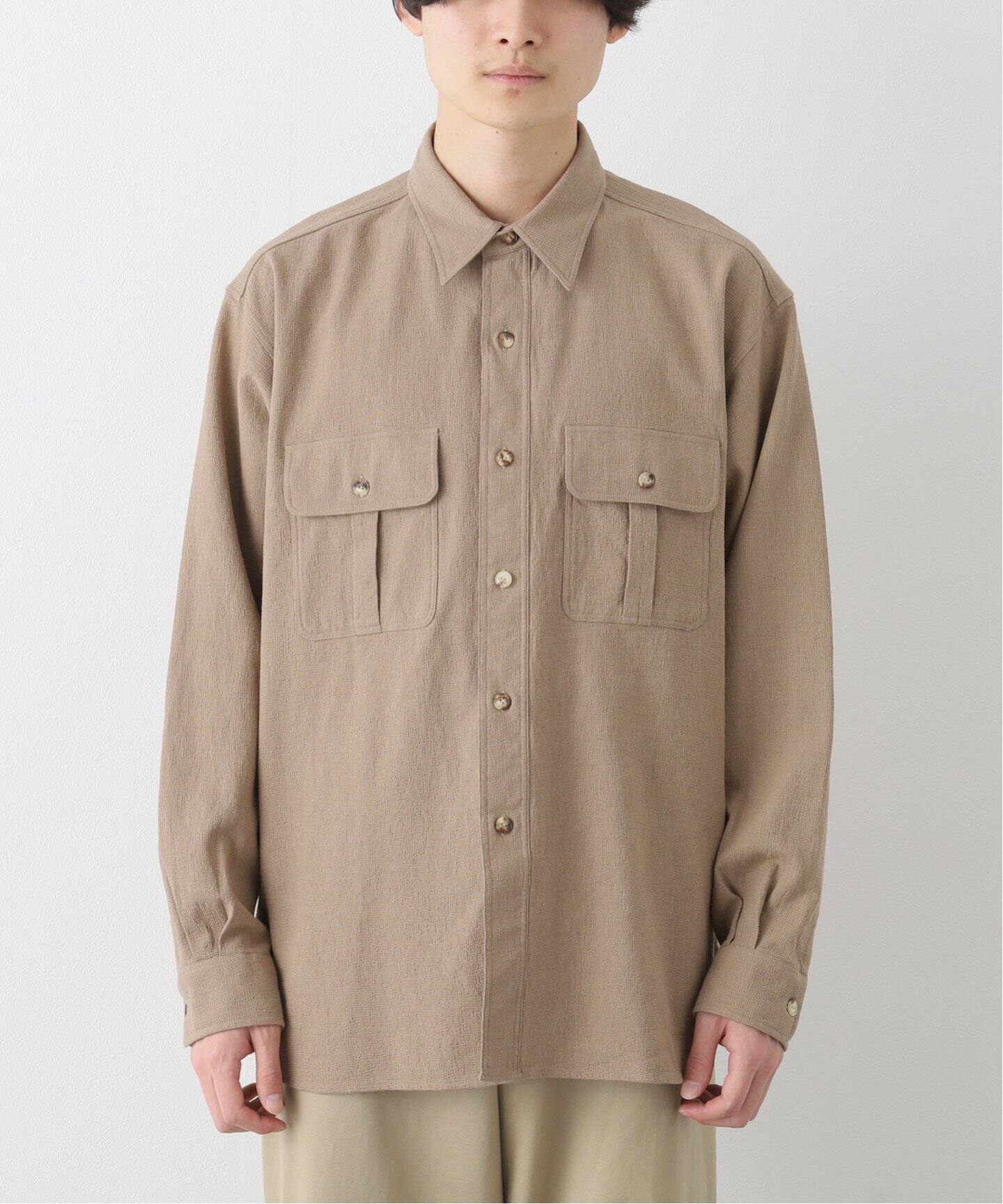 A.PRESSE アプレッセ Safari Shirts BROWN サイズ1