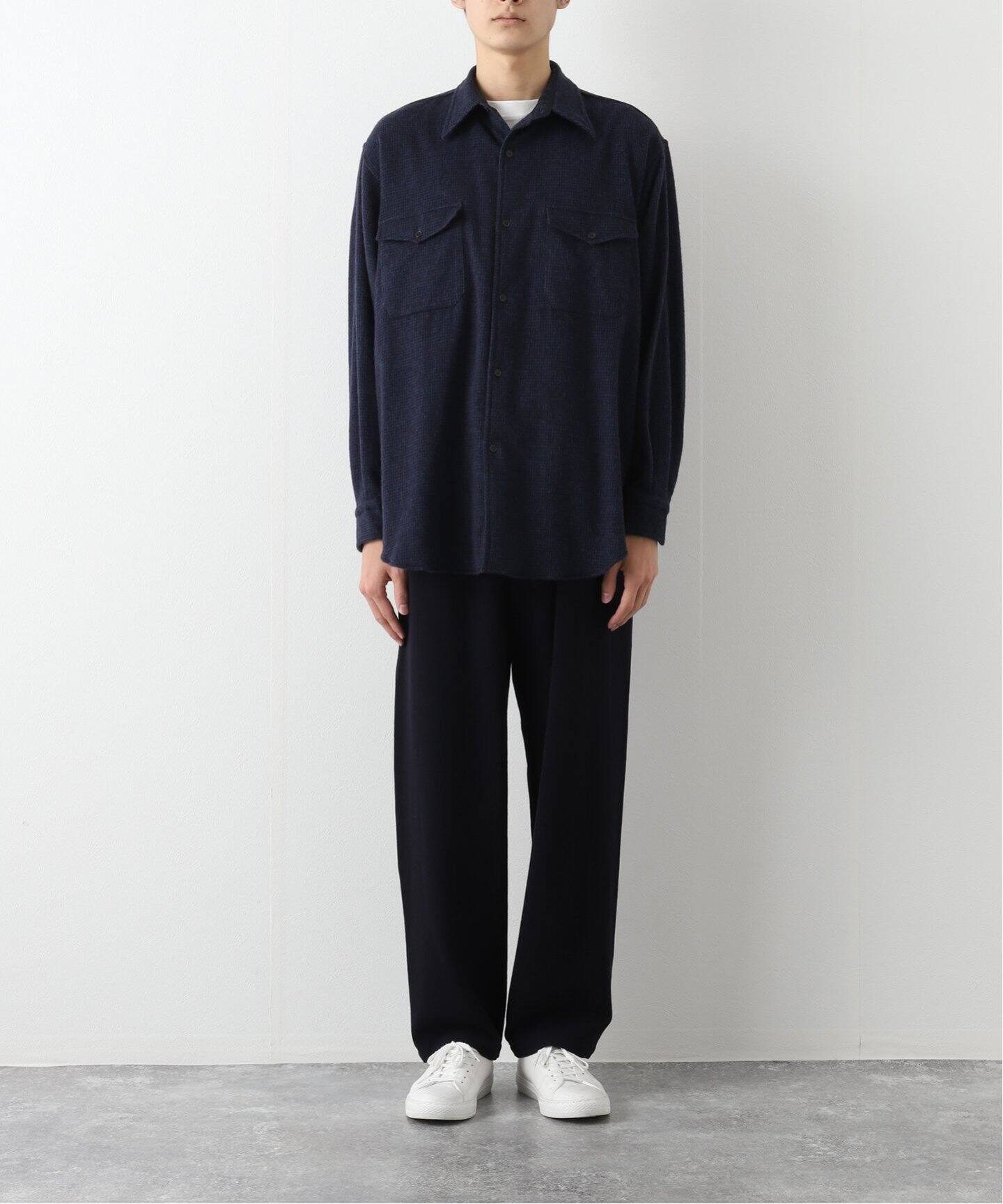 COMOLI / W/CSハウンドトゥースCPO (BROWN) 604t*コモリ ウール