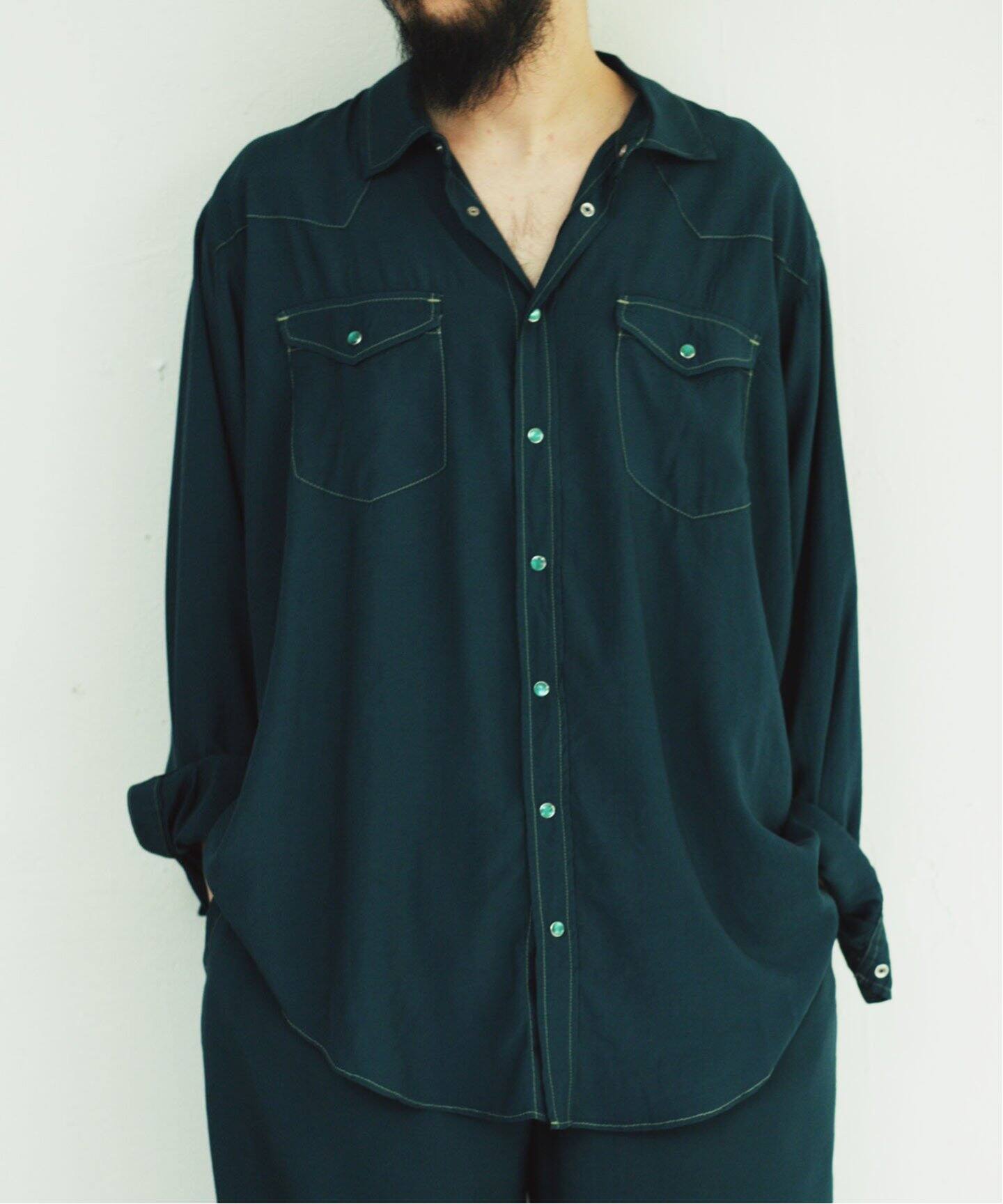 MYTHINKS◇長袖シャツ/XS/コットン/インディゴ 青っぽい