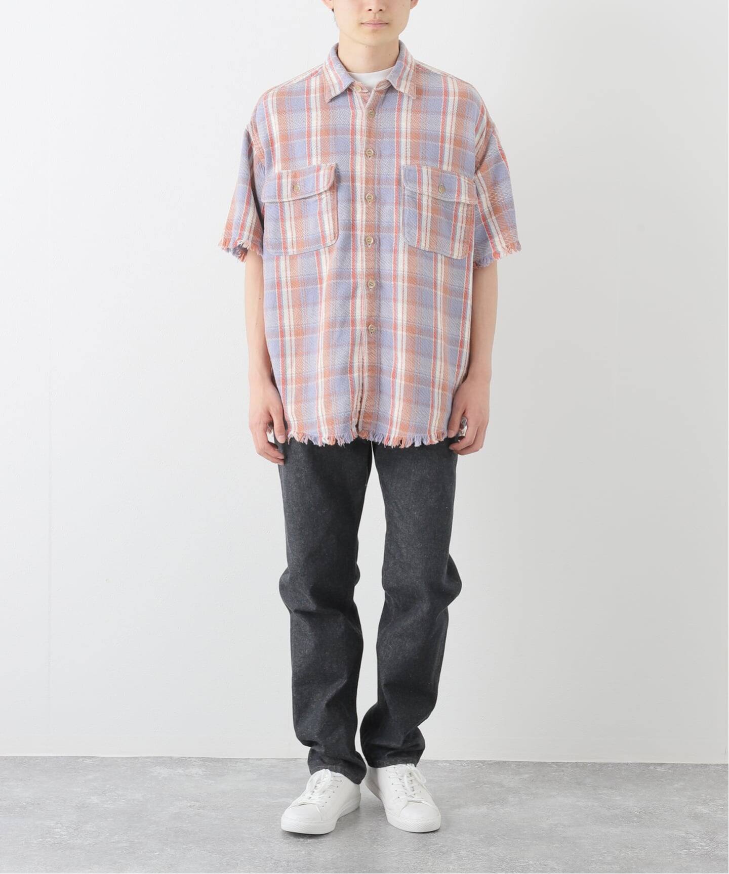 MYTHINKS / マイシンクス】MY CUT OFF NEL SHIRT（シャツ／ブラウス
