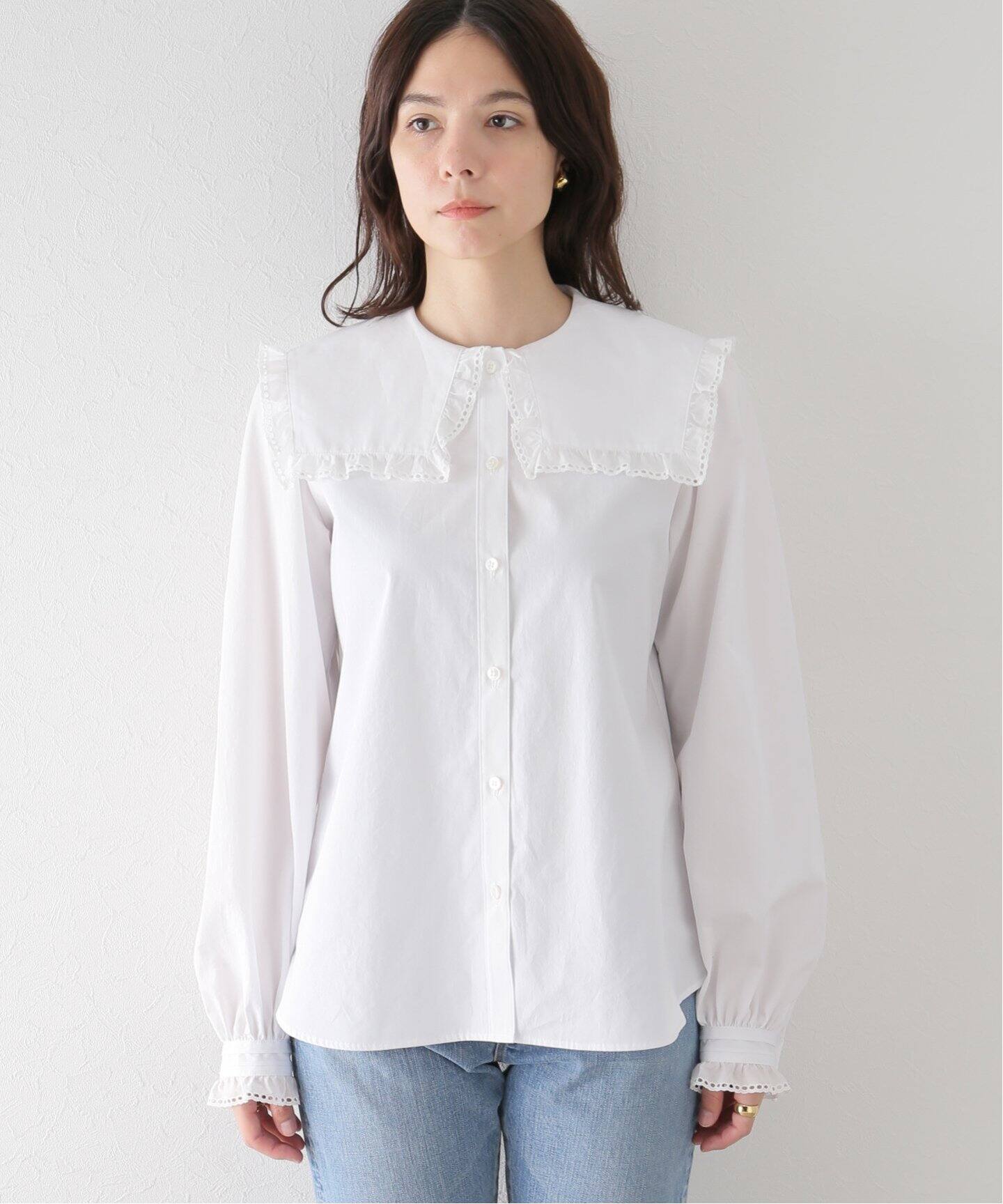 Shinzone / シンゾーン】FRILL SAILOR COLLAR BL（シャツ／ブラウス 