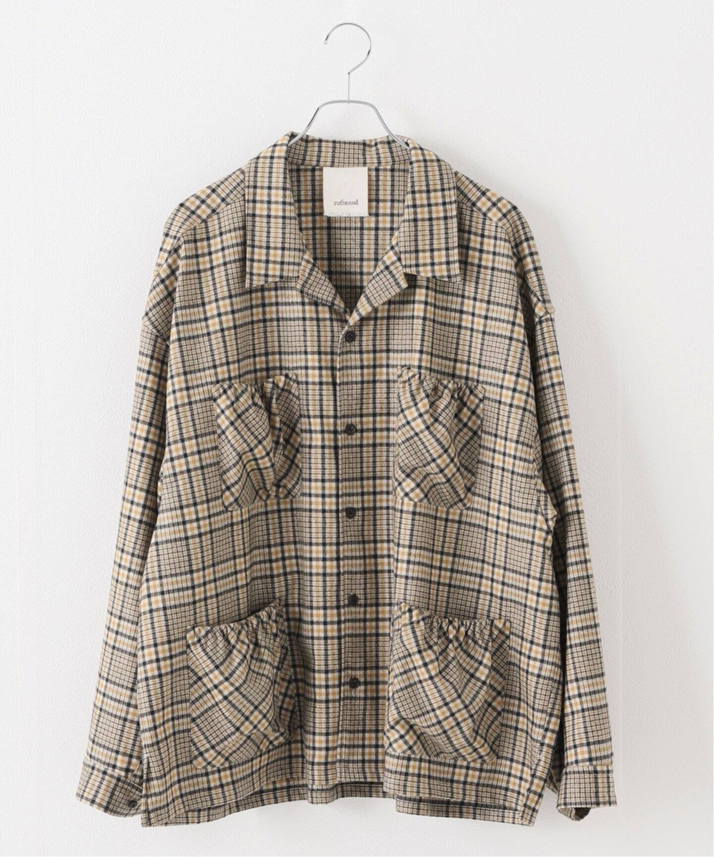 refomed / リフォメッド】WRIST PATCH OPEN COLLAR CHECK SH（シャツ  