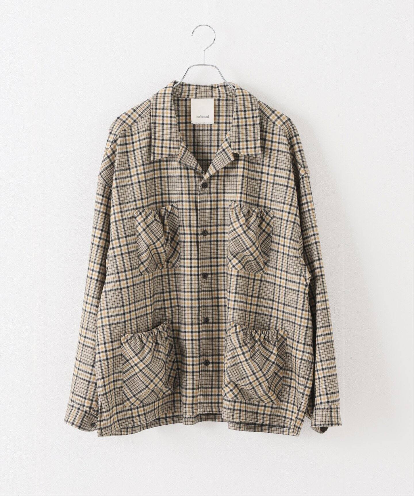 refomed / リフォメッド】WRIST PATCH OPEN COLLAR CHECK SH（シャツ 