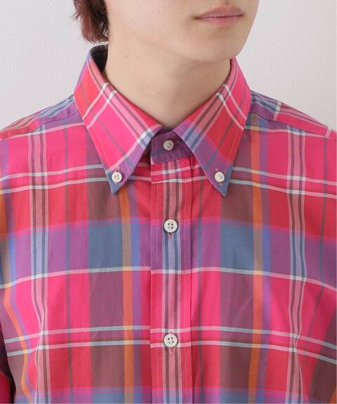 Alen ボタンダウン マドラスチェックシャツ ピンク Edifice エディフィス 公式のファッション通販 Baycrew S Store