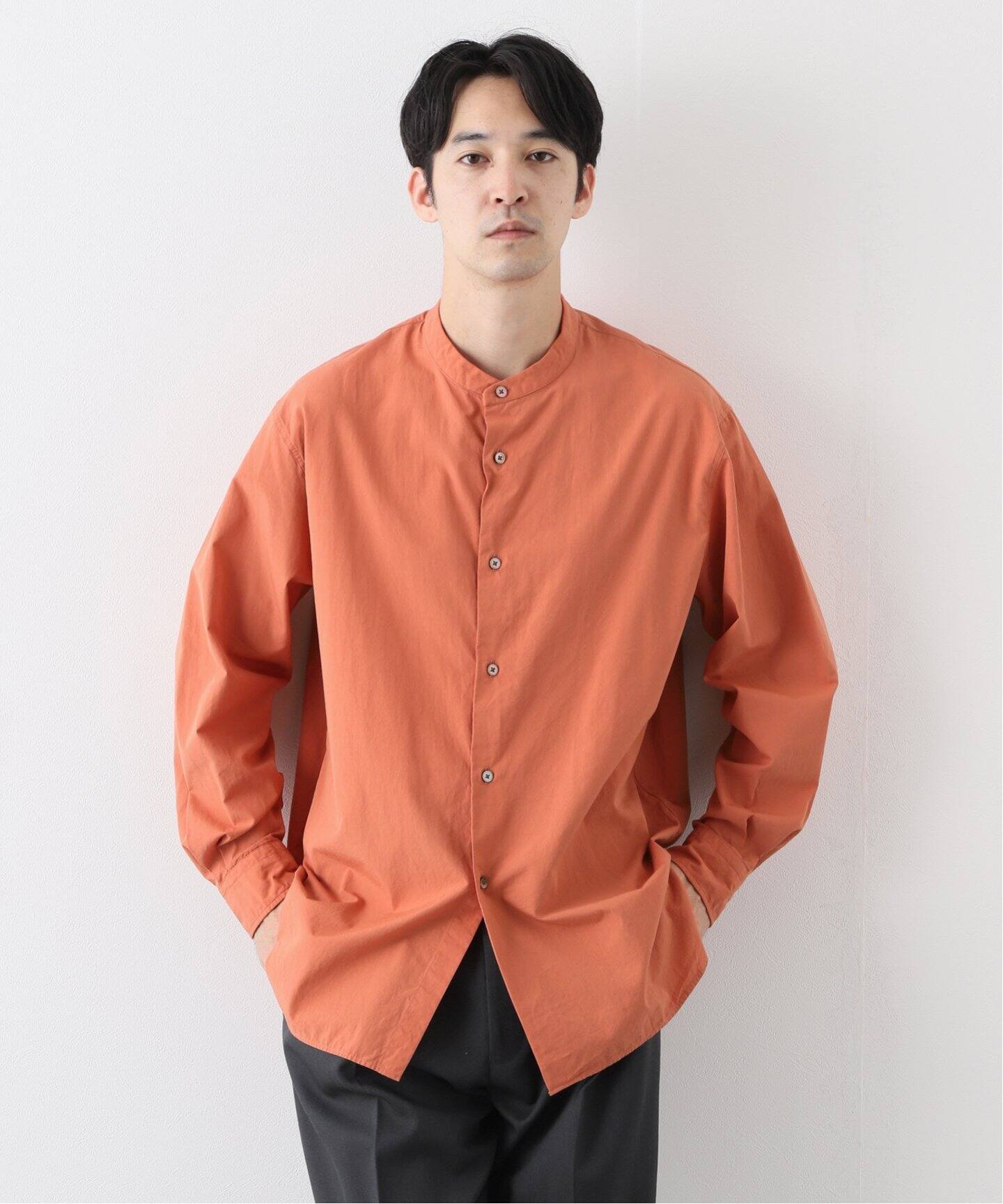 ETS.MATERIAUX / マテリオ】バンドカラー シャツ（シャツ／ブラウス 
