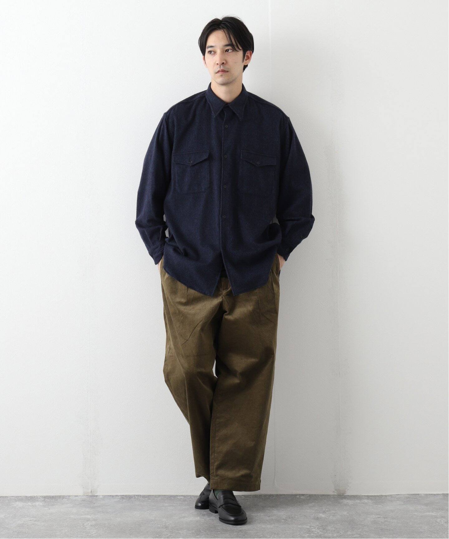 COMOLI / コモリ】 W/CA ハウンドトゥース CPOシャツ（シャツ  