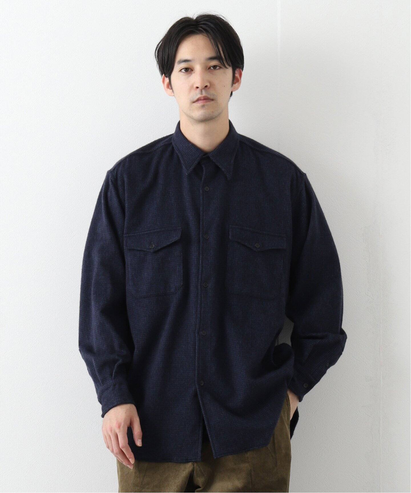 COMOLI / コモリ】 W/CA ハウンドトゥース CPOシャツ（シャツ 