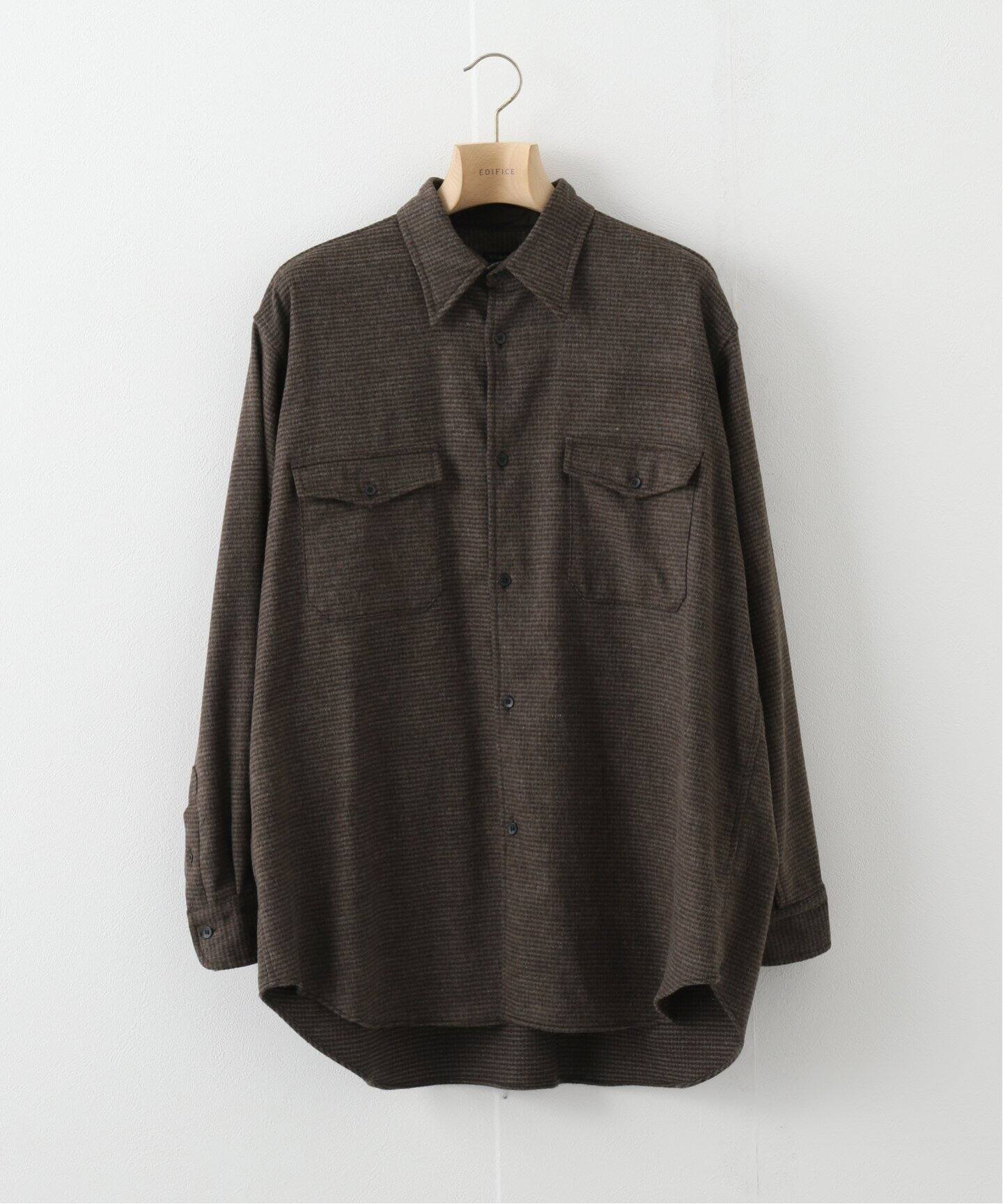 COMOLI / コモリ】 W/CA ハウンドトゥース CPOシャツ（シャツ 