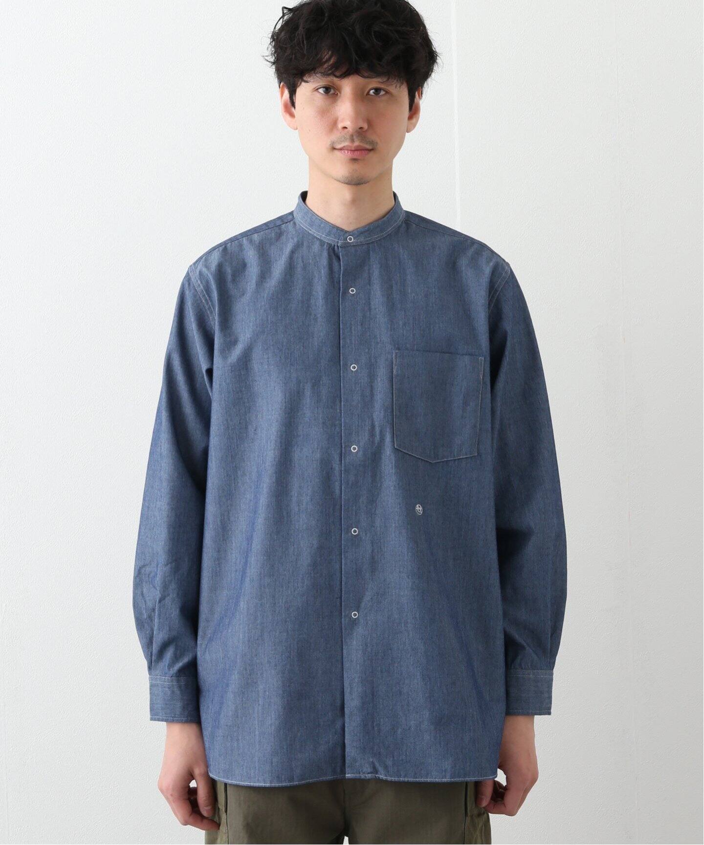 nanamica / ナナミカ】Band Collar Wind Shirts (シャンブレー 