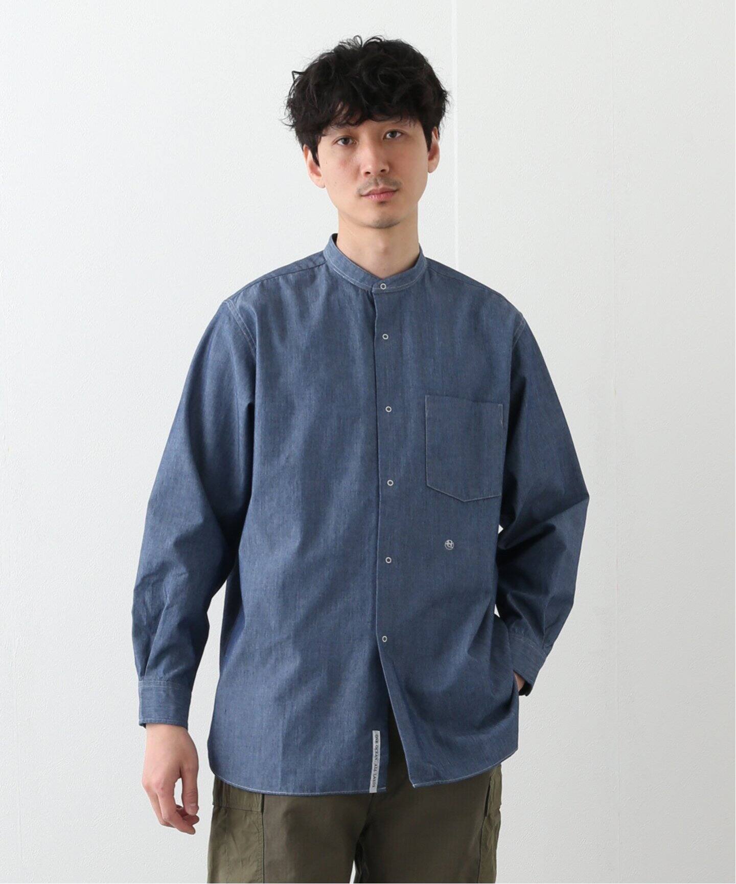 nanamica / ナナミカ】Band Collar Wind Shirts (シャンブレー 