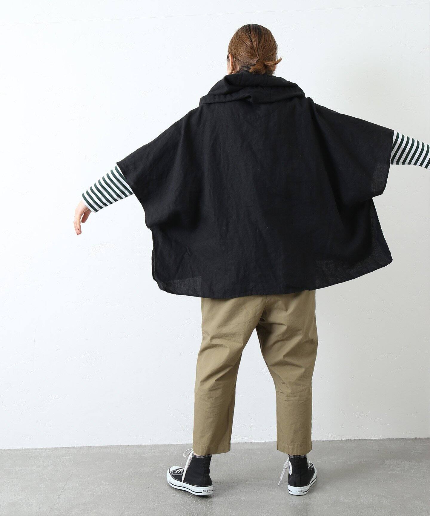 ジャーナルスタンダードラックスリネンキャンバスフードポンチョ