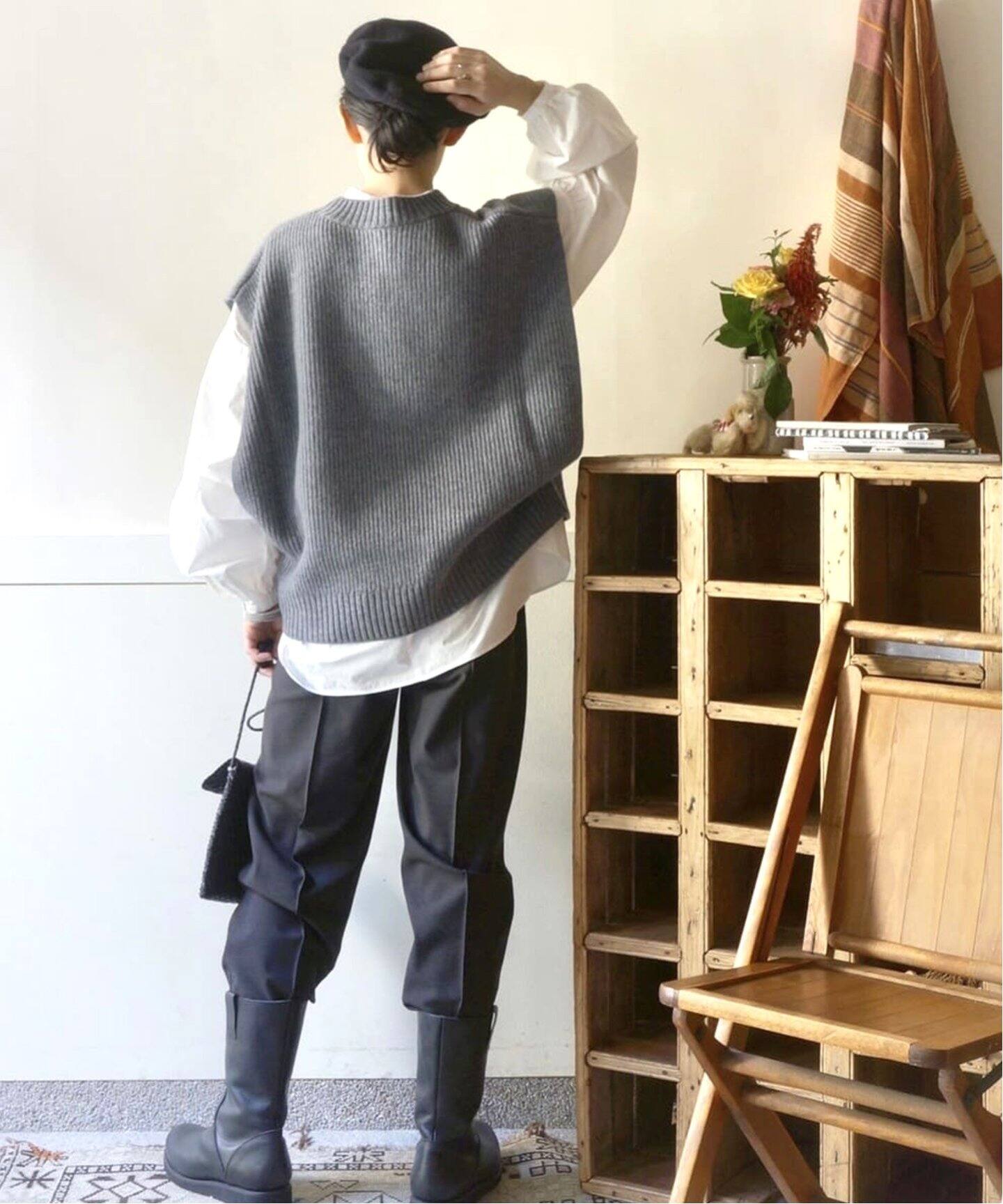 タイプワッシャー スタンドカラーパフブラウス（シャツ／ブラウス 