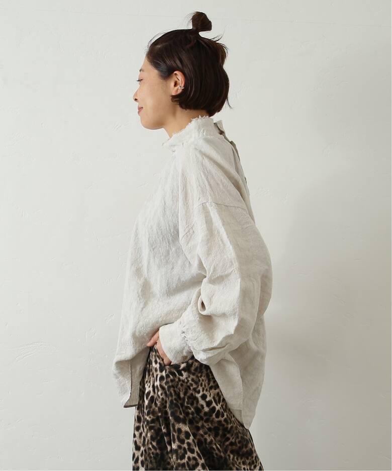 Lダンガリー ハイネックパフブラウス（シャツ／ブラウス）｜journal 