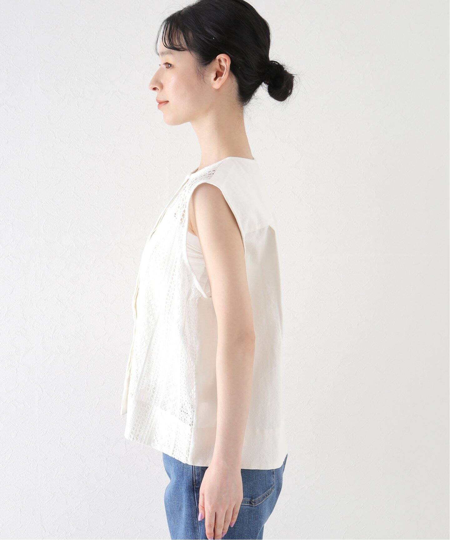 Khadi ＆ Co/カディ&コー】OPEN LACE N/S BLOUSE-LUNA3（シャツ 