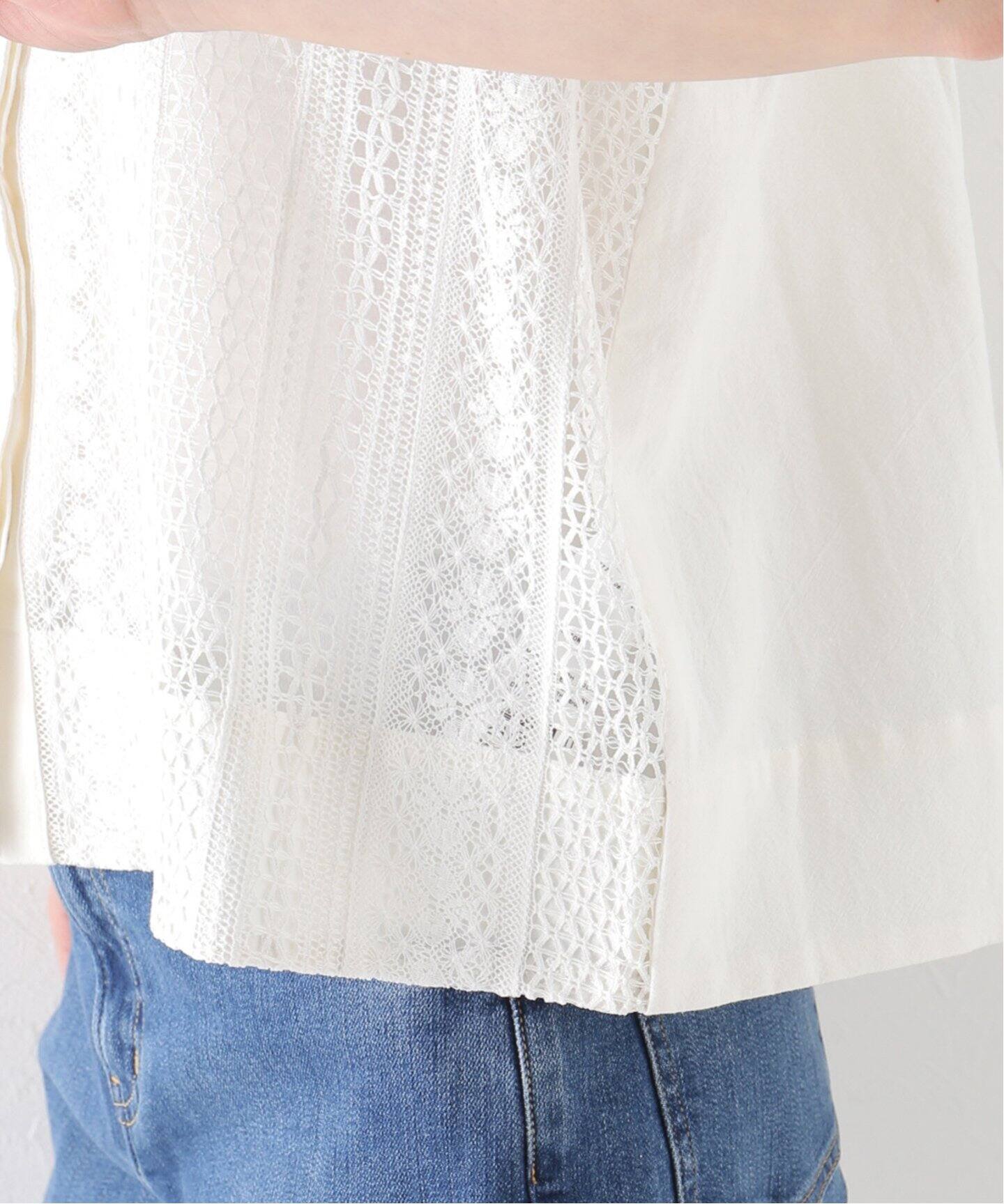 Khadi ＆ Co/カディ&コー】OPEN LACE N/S BLOUSE-LUNA3（シャツ 
