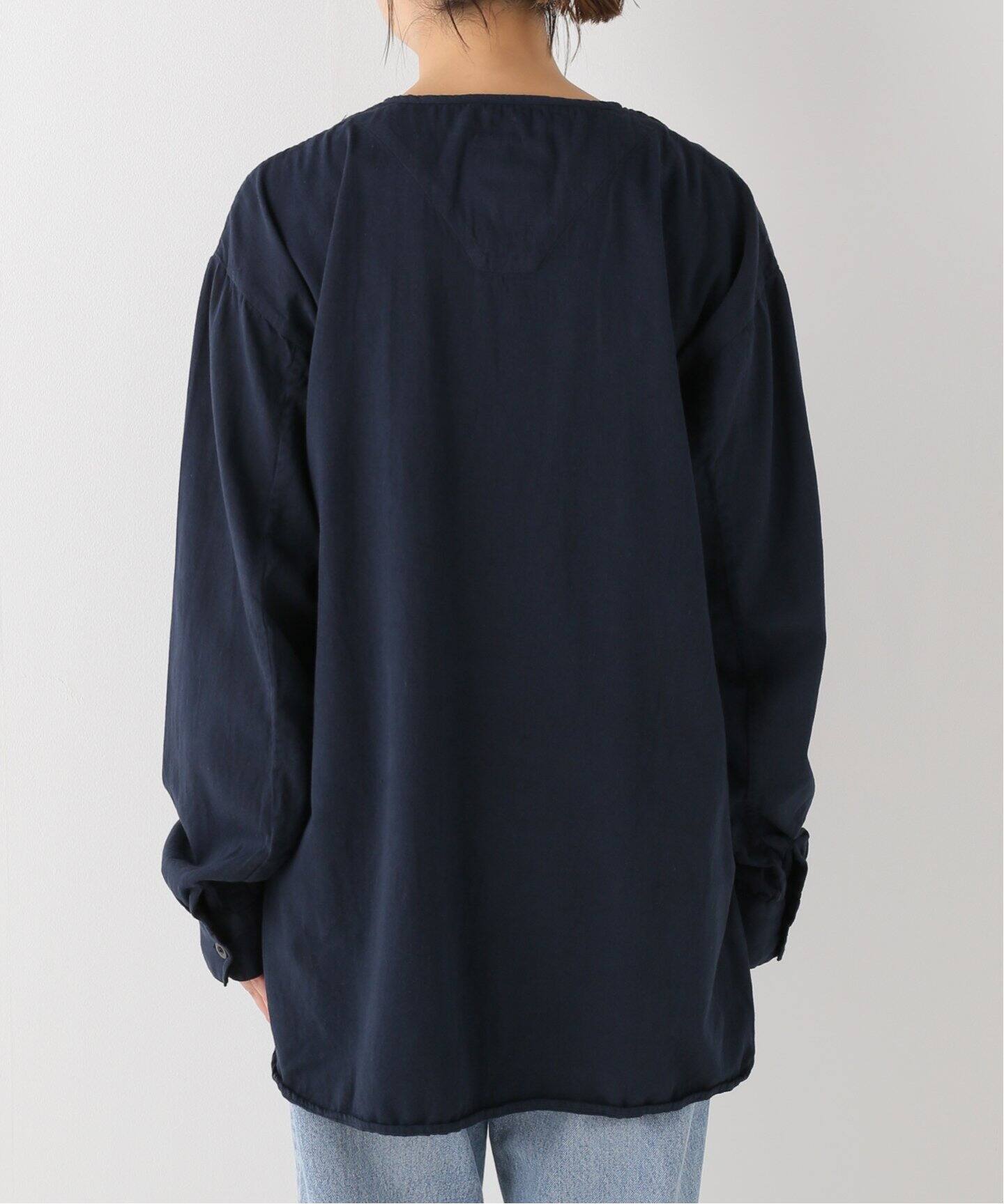 HTS / エイチティーエス】COTTON TWILL HENLY NECK SHIRT 