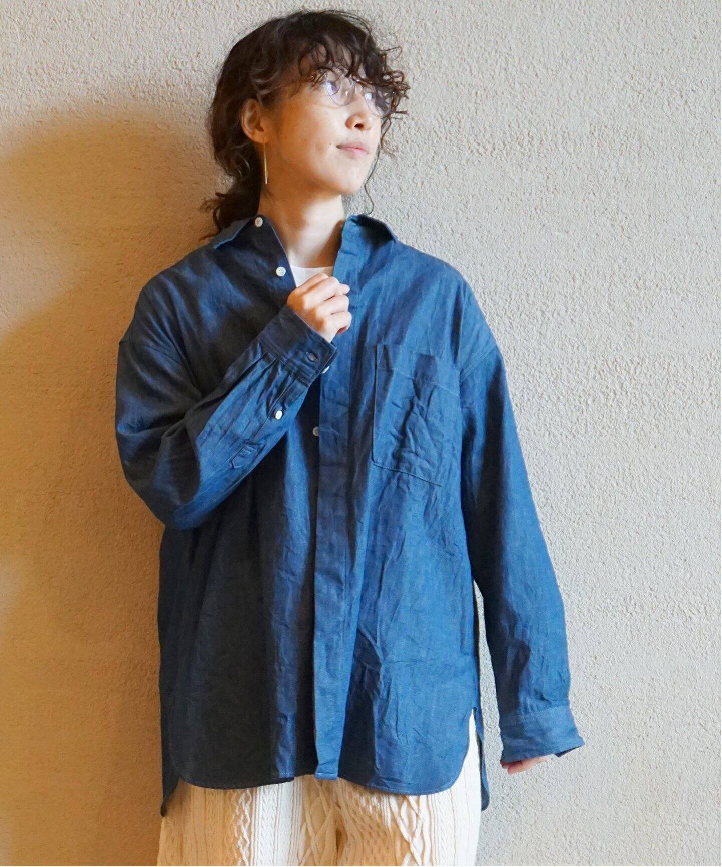 TOUJOURS / トゥジュー】 6.5OZ DENIM CLOTH BAGGY SHIRT（シャツ 