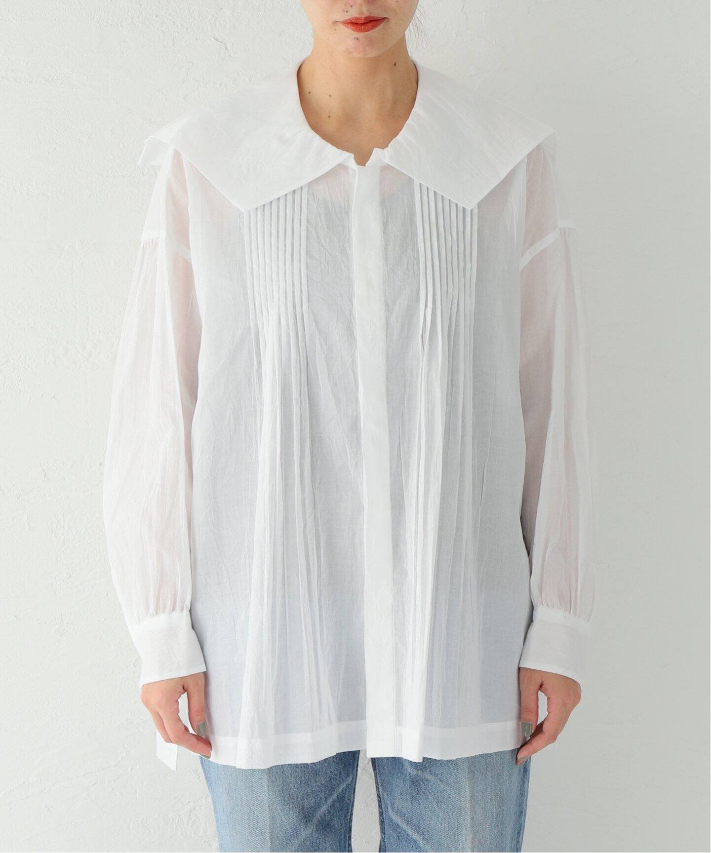 TOUJOURS / トゥジュー】 COTTON VOILE SQUARECOLLAR SHIRT（シャツ 