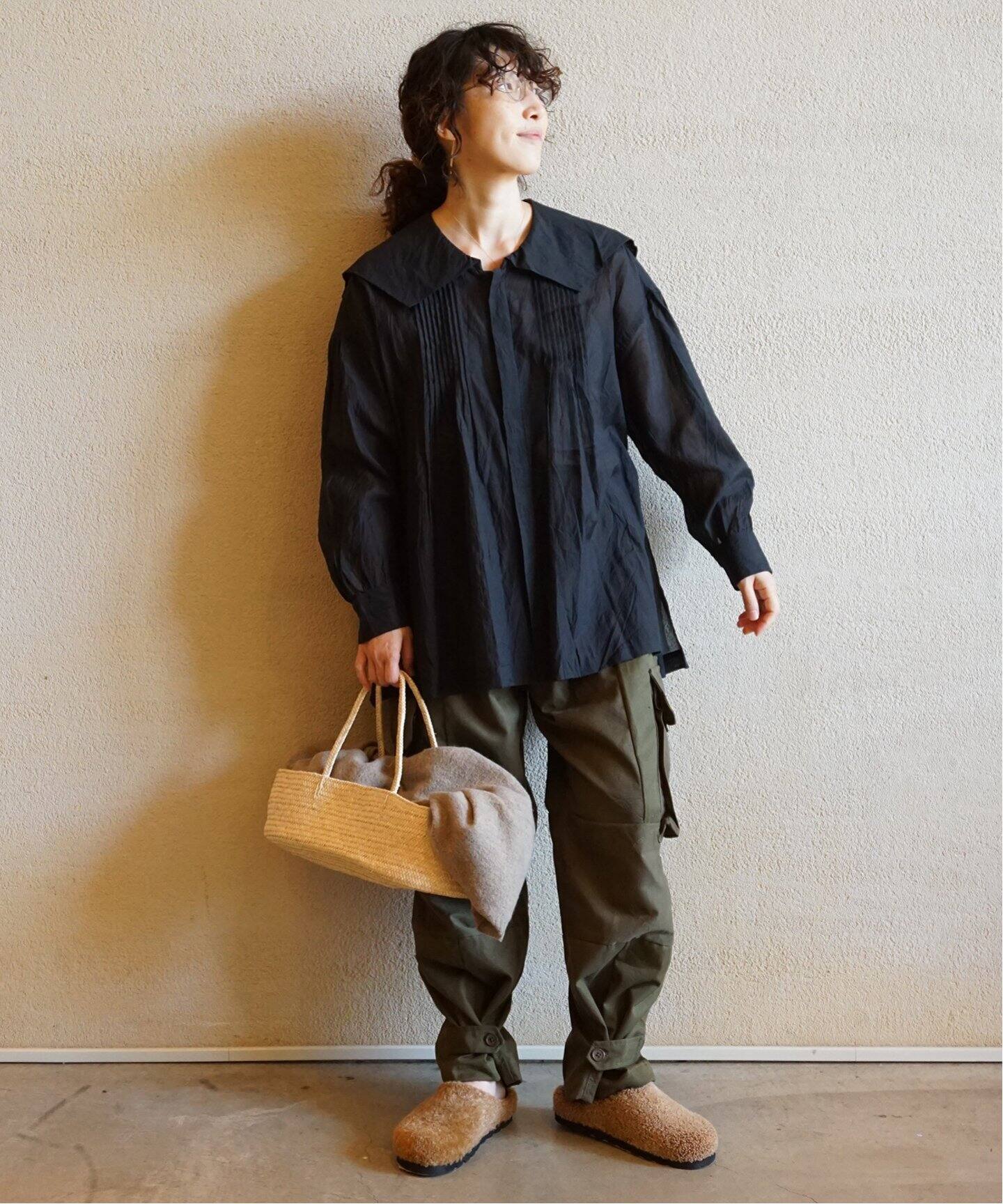 TOUJOURS / トゥジュー】 CO/SI KHADI SQUARE COLLAR SHIRT（シャツ 