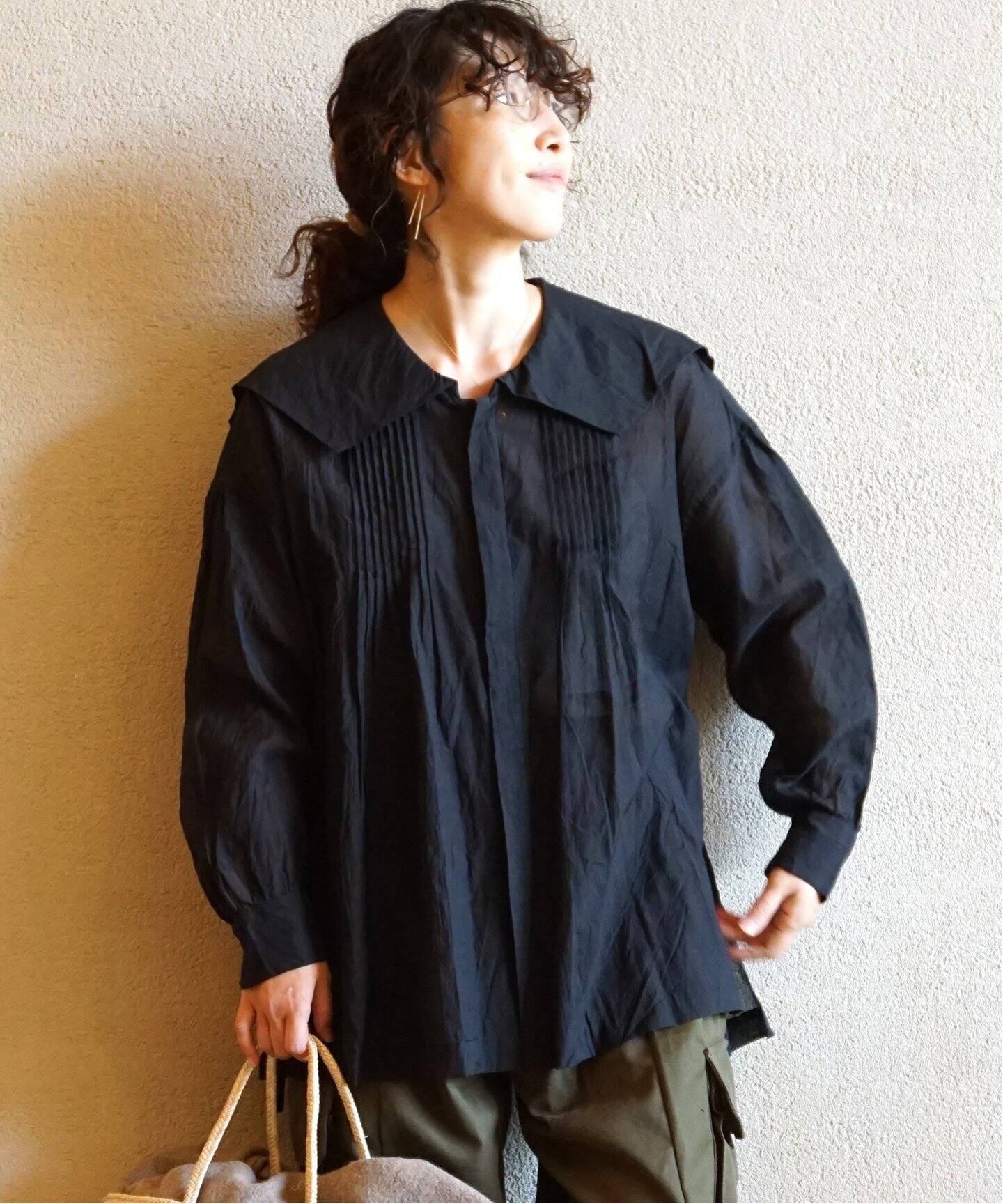 TOUJOURS / トゥジュー】 CO/SI KHADI SQUARE COLLAR SHIRT（シャツ 