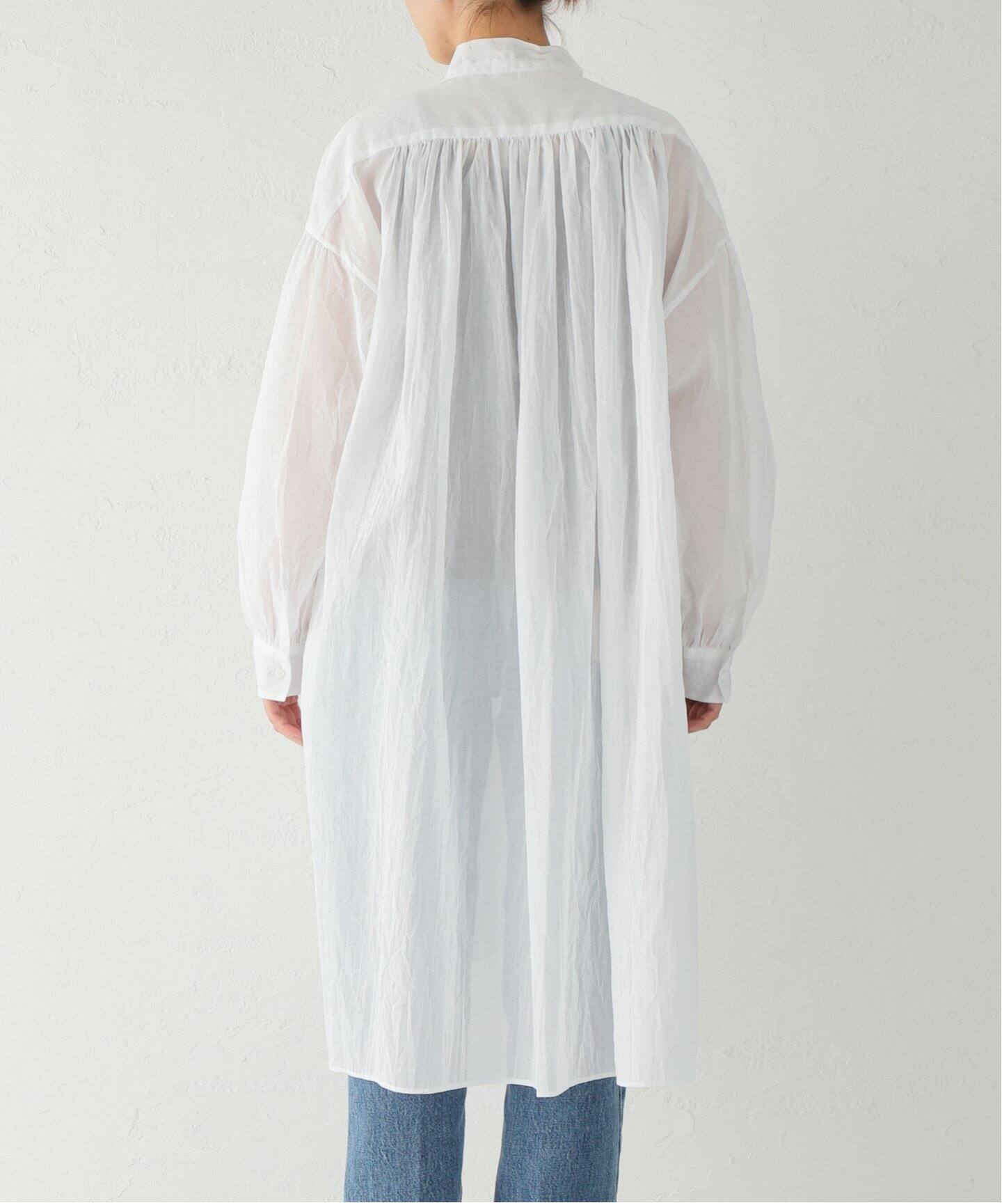 TOUJOURS / トゥジュー】 COTTON VOILE STRING TUNIC SHIRT（シャツ 
