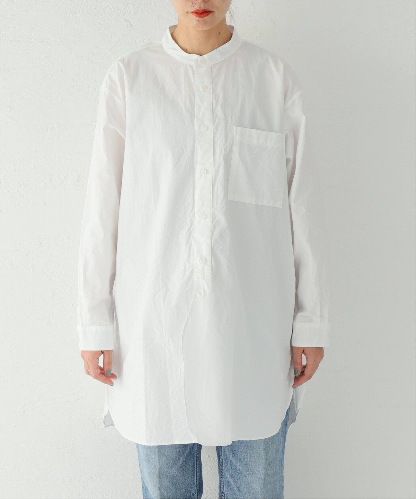 TOUJOURS / トゥジュー】COTTON TWILL CLASSIC BAND COLLA（シャツ 