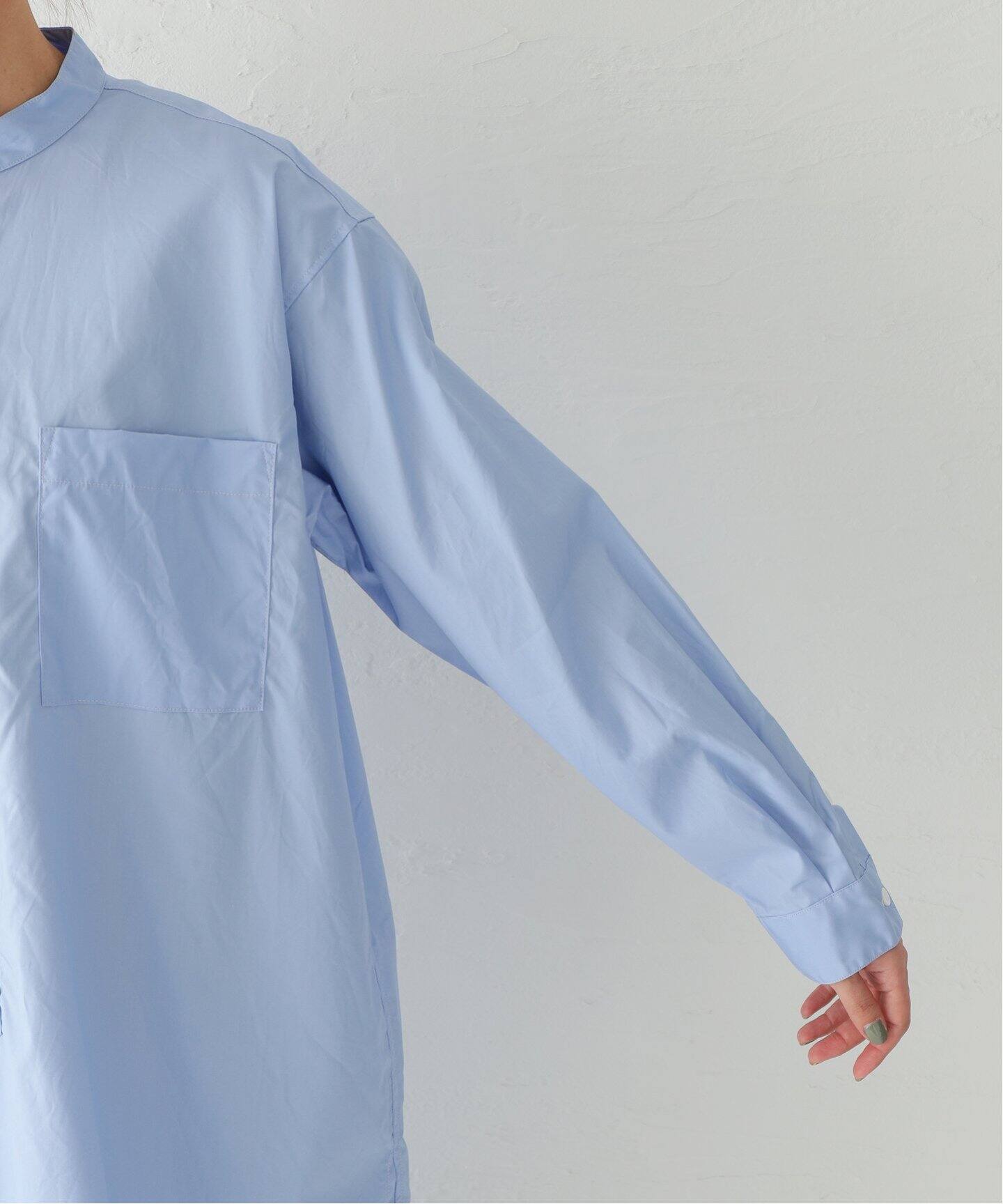 TOUJOURS / トゥジュー】COTTON POPLIN CLASSIC BAND SOLL（シャツ 