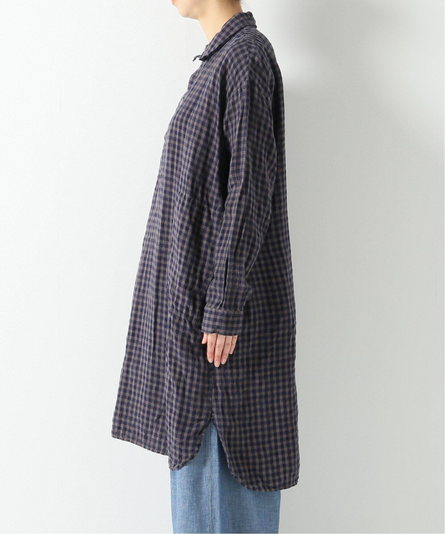 ジャーナルスタンダードラックス　HTS ロングシャツ HTS】CHECK OVERDYE LONG SHIRT（シャツ／ブラウス）｜journal