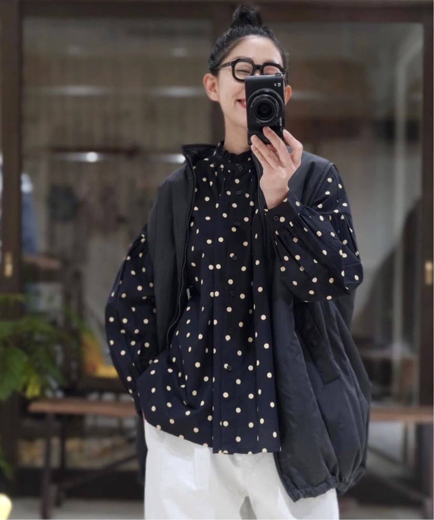 レオナール＊上質とろみ感シルク プリントカットソー＊ブラック 