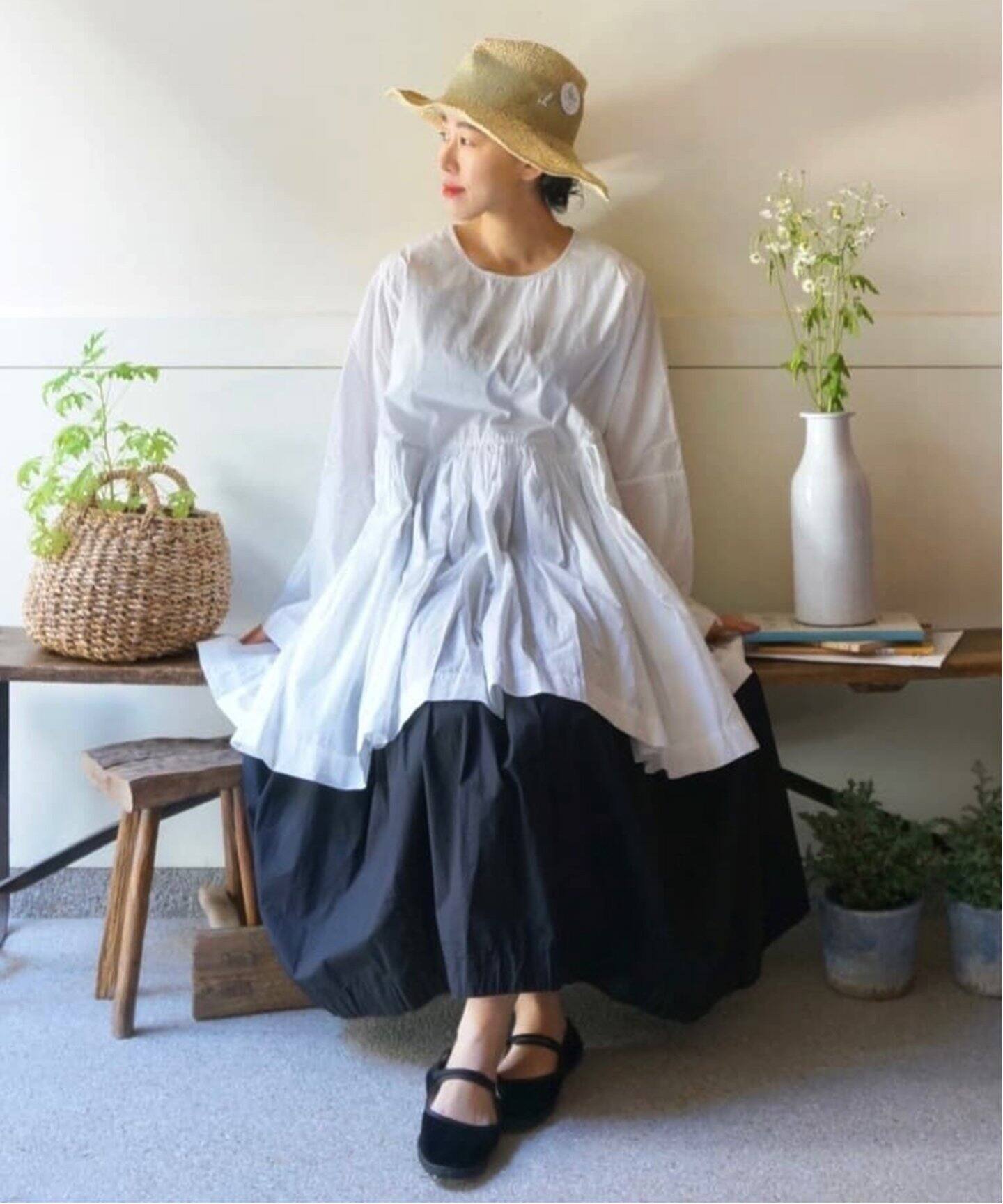 CASEY CASEY / ケイシー・ケイシー】GATHER TOP（シャツ／ブラウス  