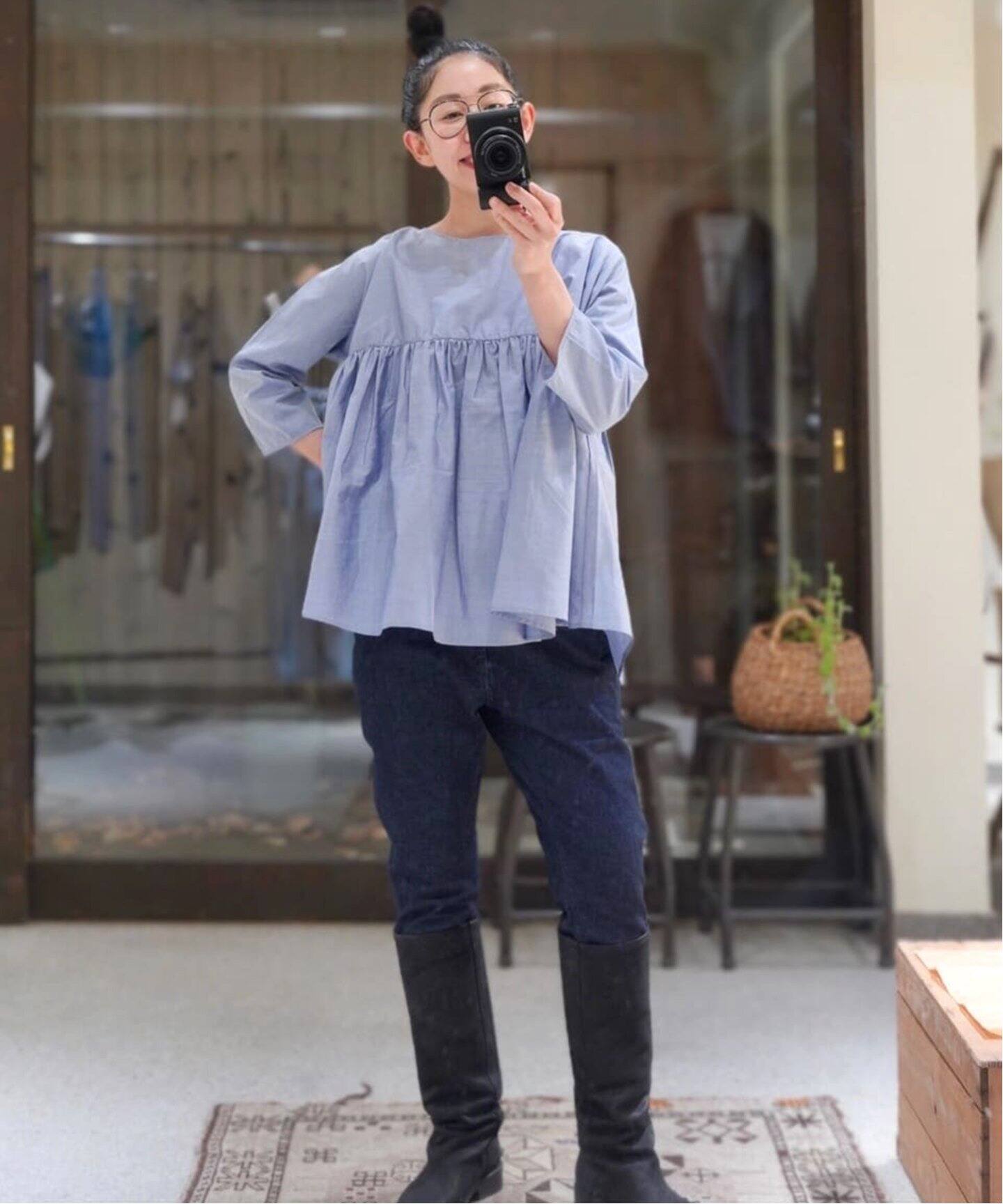 apuntob/アプントビー】 GATHERED PULL SHIRT（シャツ／ブラウス 