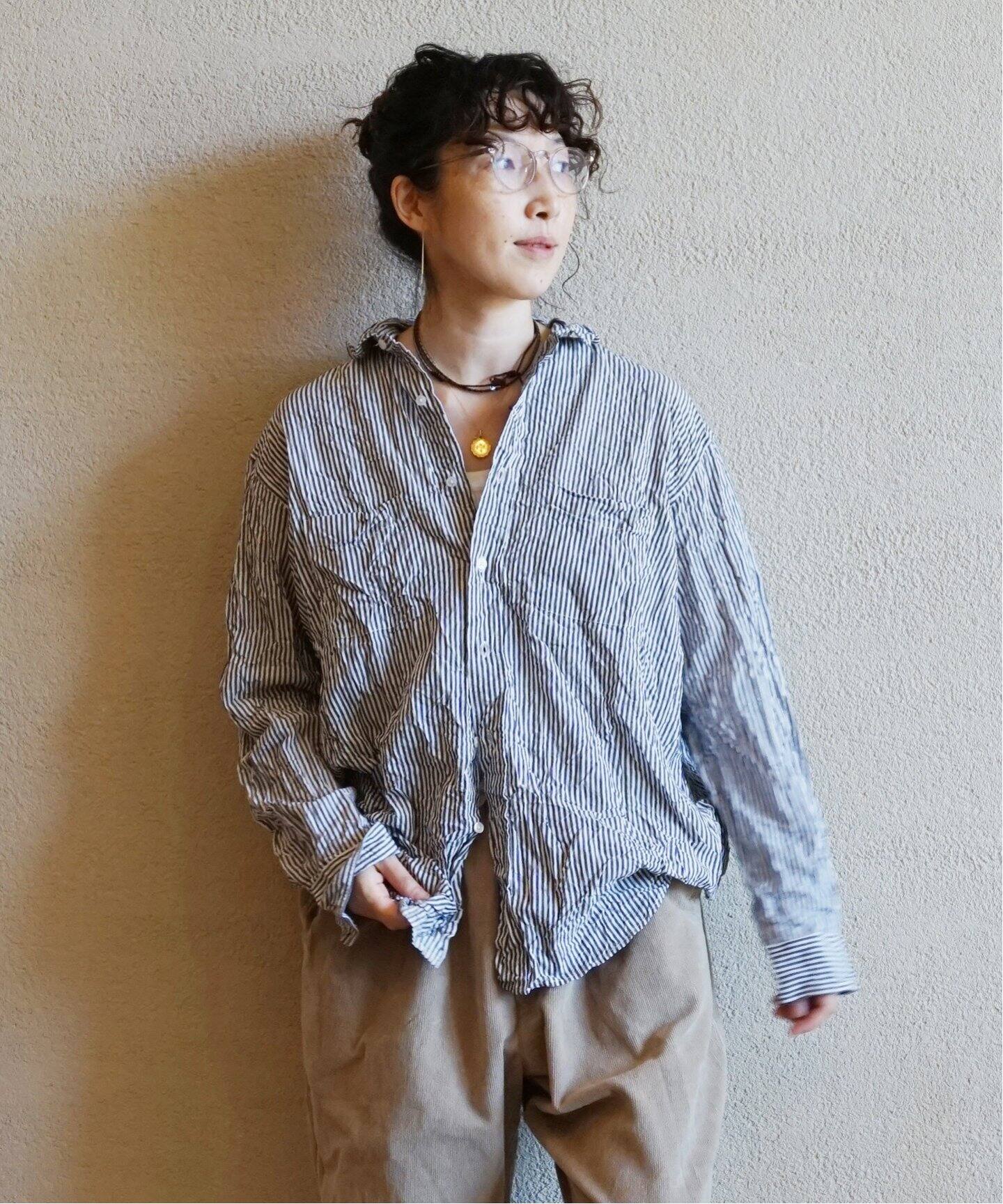 VAS-Y LENTEMENT/ヴァジーラントマン】COTTON STRIPE SHIRT（シャツ  