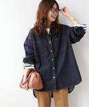 反応染めデニムオーバーサイズシャツ