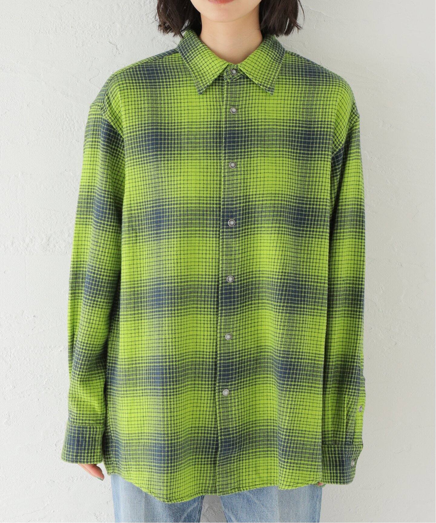 NOMA t.d./ノーマティーディー】 N Ombre Plaid Shirt：シャツ（シャツ 