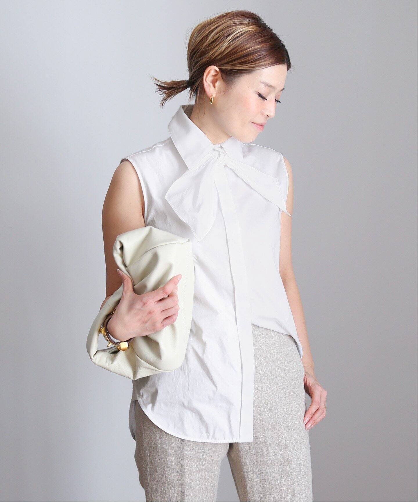 MADISONBLUE/マディソンブルー】SLEEVELESS TIE ブラウス（シャツ  