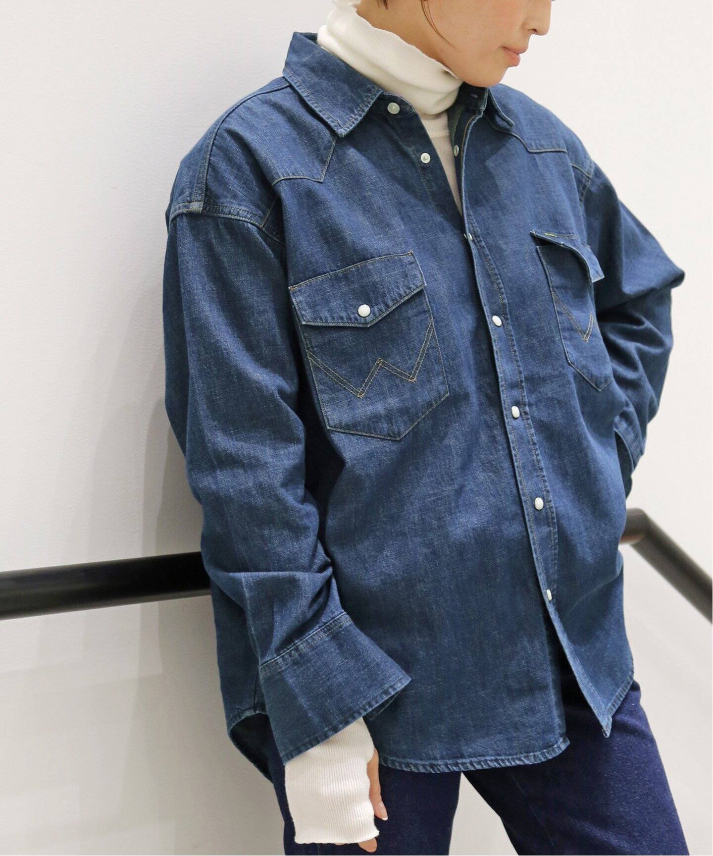 AKM エ-ケ-エム Wrangler ラングラー シャツ ボトムス デニムシャツ 刺繍