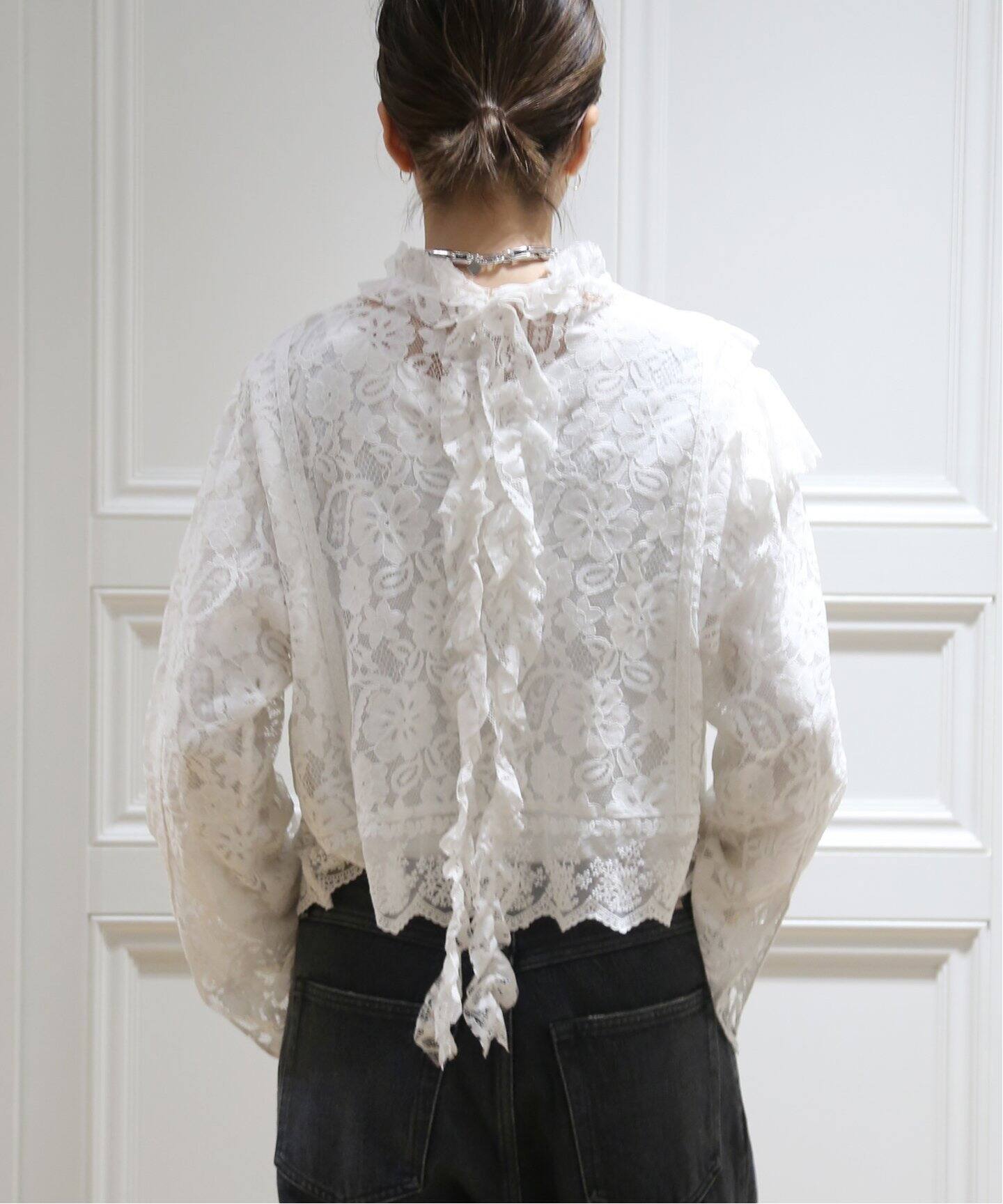 STAND ALONE/スタンド アローン】LACE TIE ブラウス（シャツ／ブラウス  