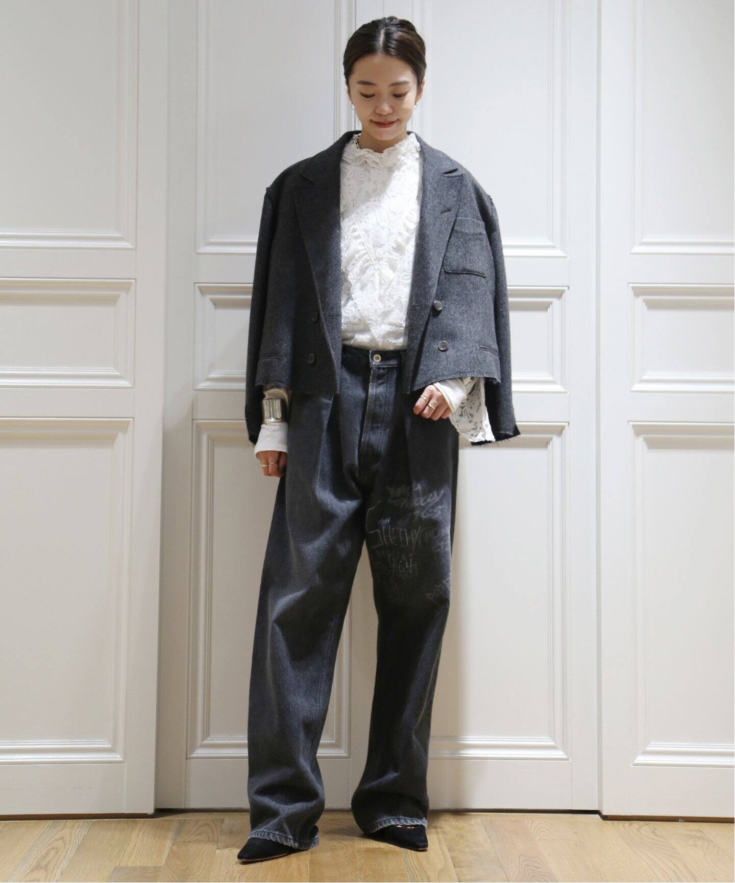 STAND ALONE/スタンド アローン】LACE TIE ブラウス（シャツ／ブラウス  