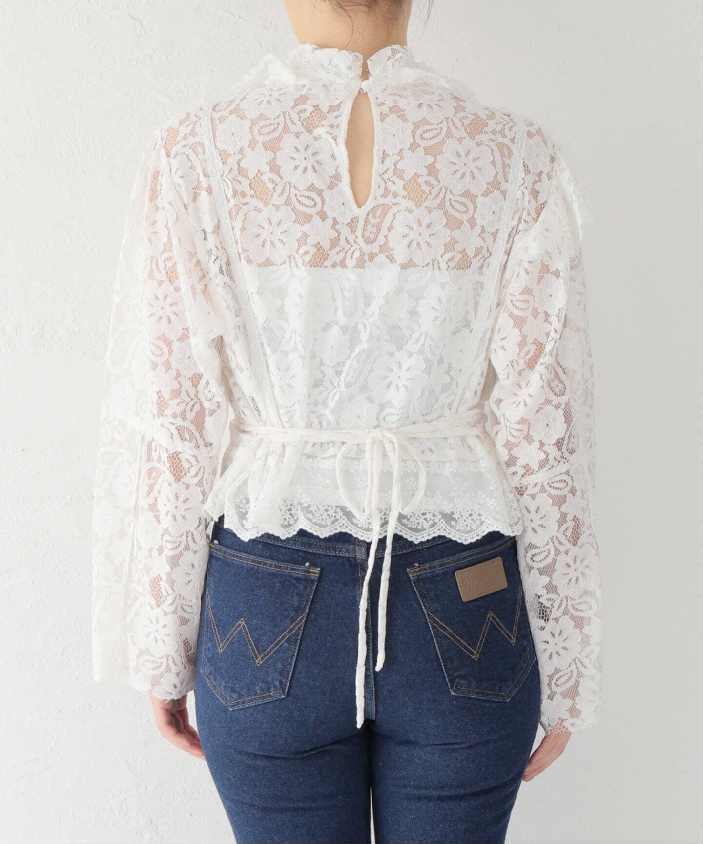 STAND ALONE/スタンド アローン】LACE TIE ブラウス（シャツ／ブラウス  