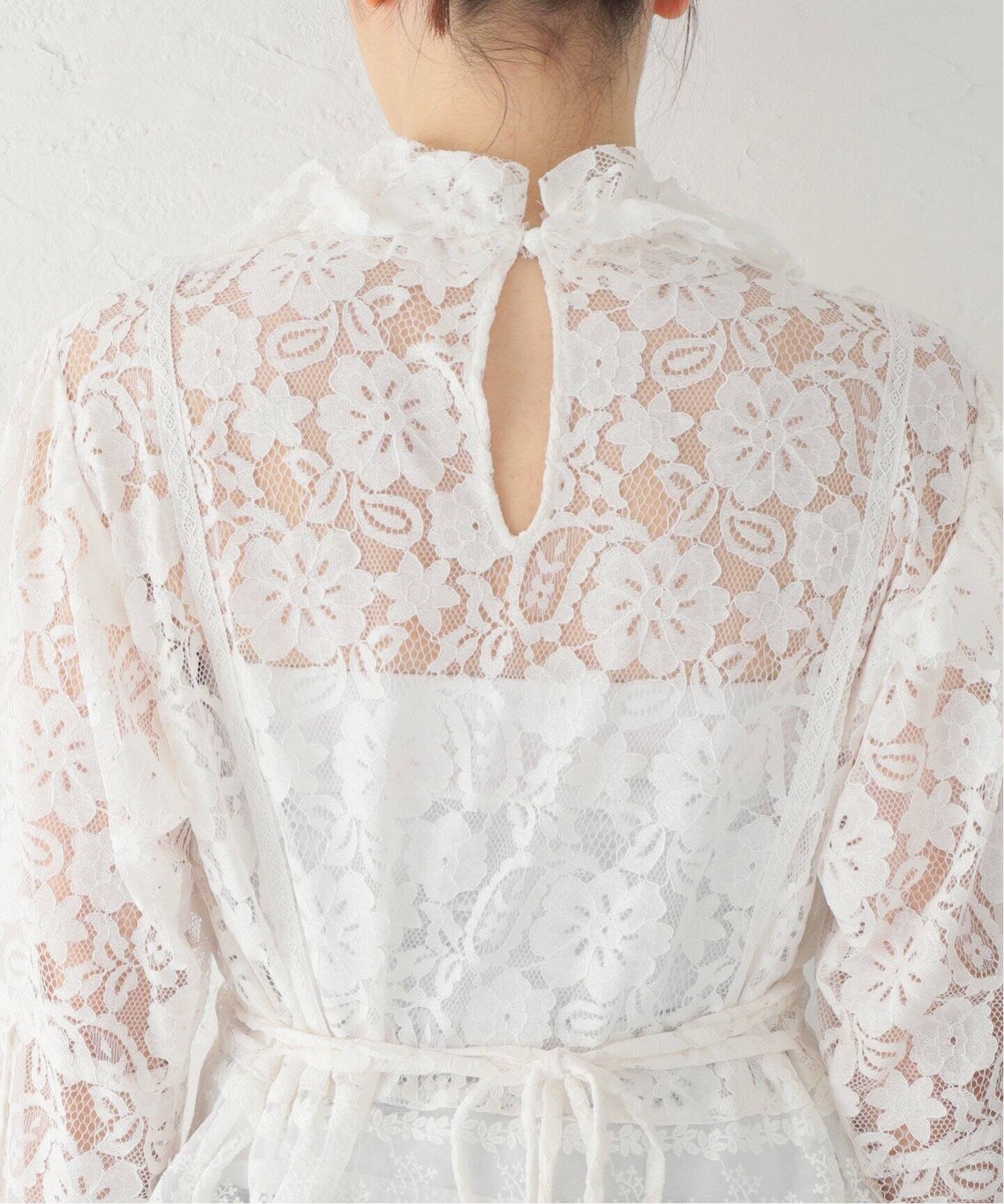 STAND ALONE/スタンド アローン】LACE TIE ブラウス（シャツ／ブラウス  