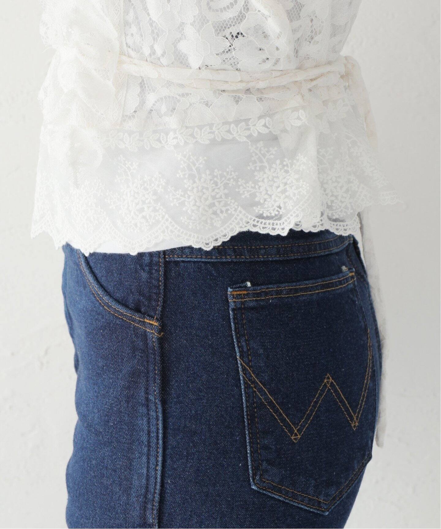 STAND ALONE/スタンド アローン】LACE TIE ブラウス（シャツ／ブラウス  