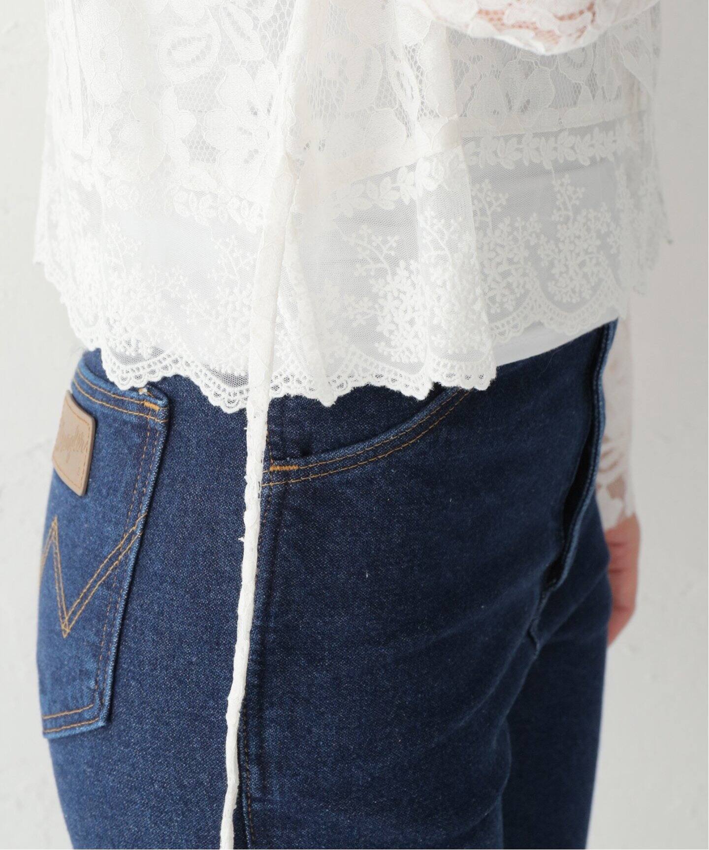 STAND ALONE/スタンド アローン】LACE TIE ブラウス（シャツ／ブラウス  