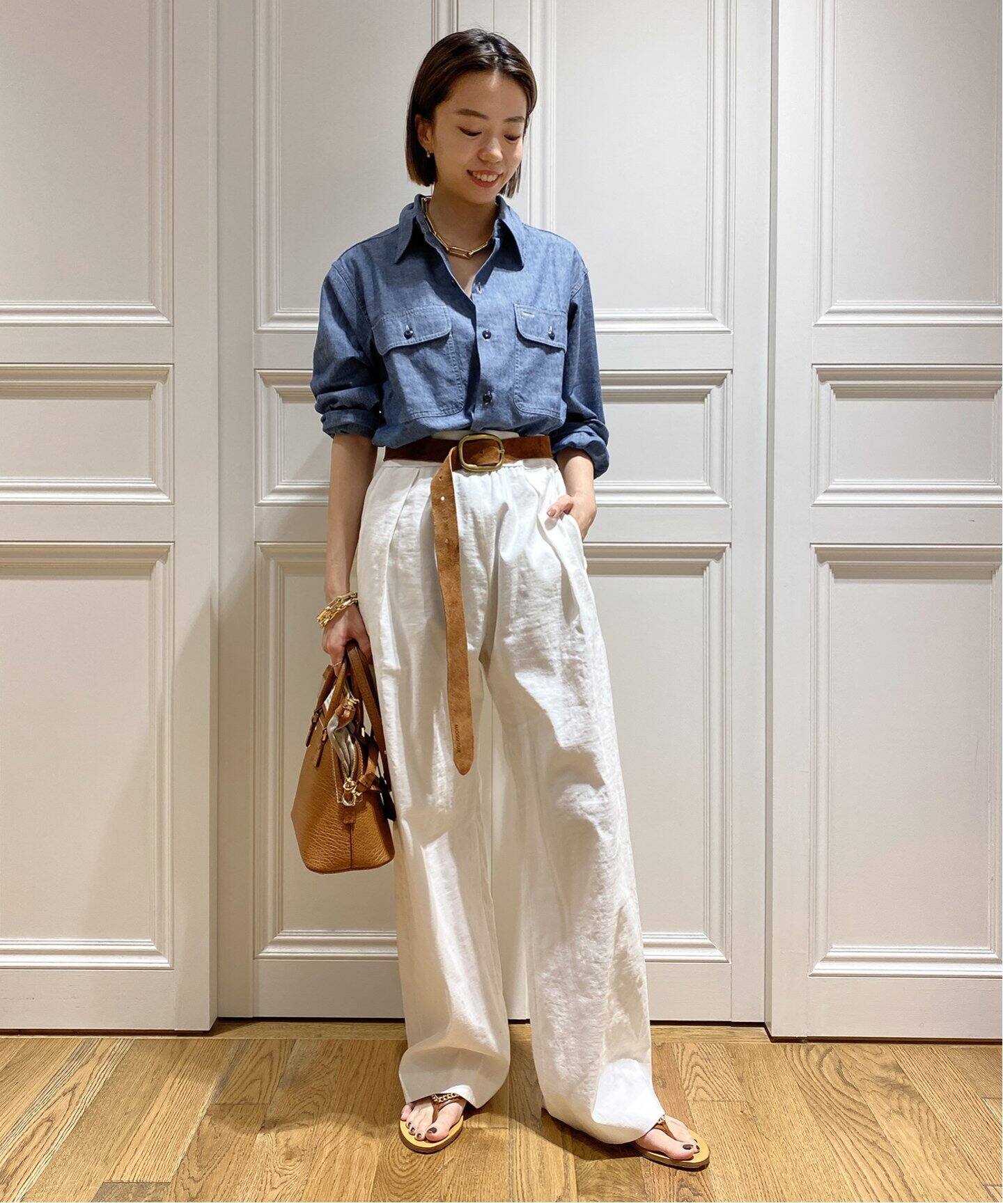 MADISONBLUE/マディソンブルー】HAMPTON CHAMBRAY シャツ(NAVY 