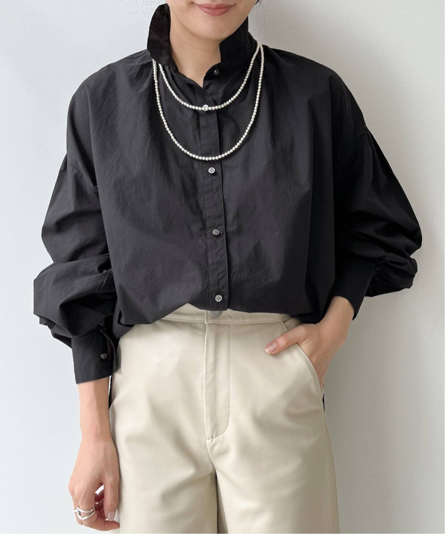 GOOD GRIEF!/グッドグリーフ】Gather Blouse(BLACK)（シャツ／ブラウス 