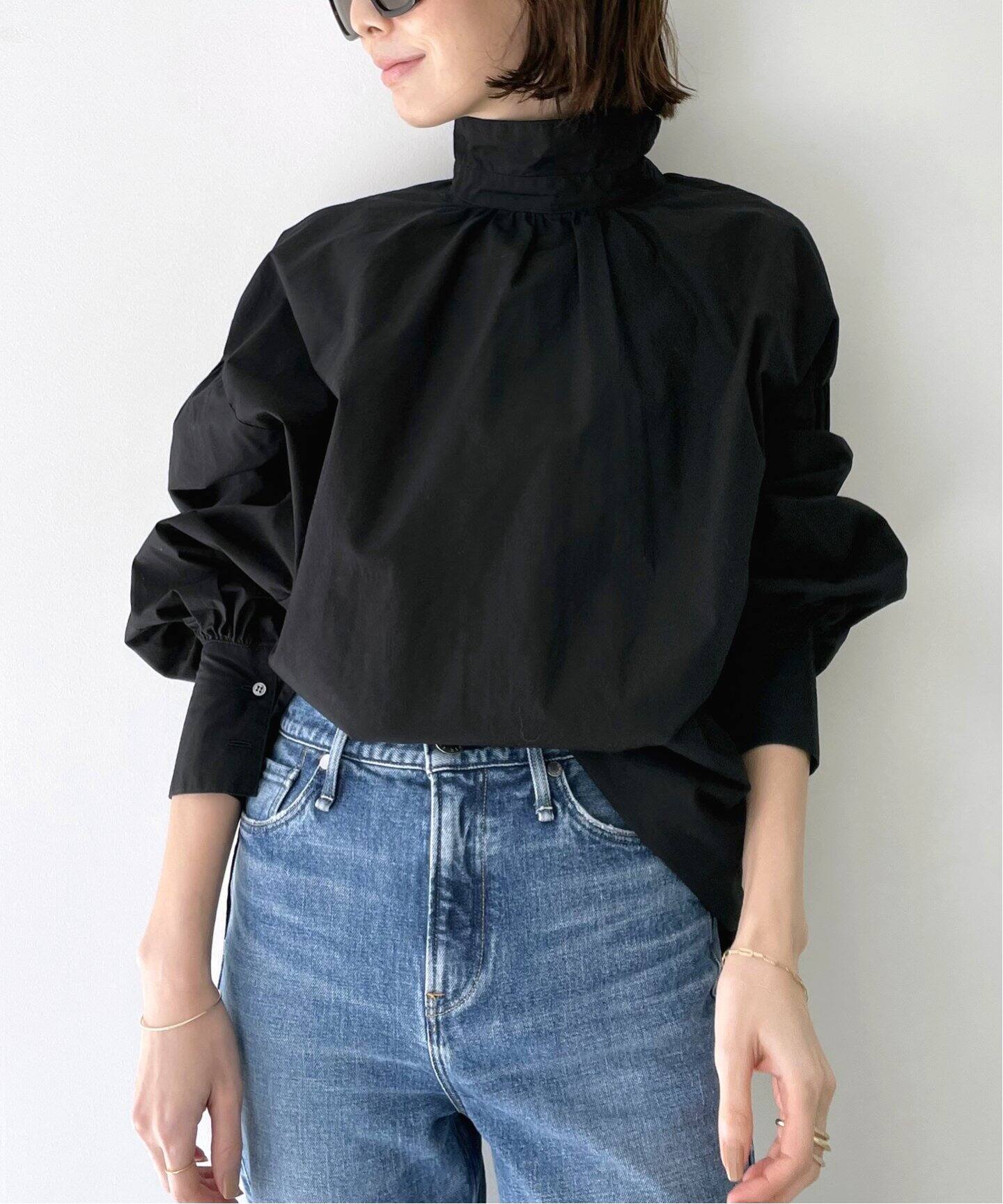GOOD GRIEF!/グッドグリーフ】Gather Blouse(BK)（シャツ／ブラウス 